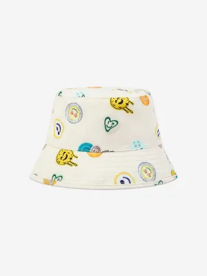 Boys Niks Sand Smile Bucket Hat in Ivory (UPF50 )