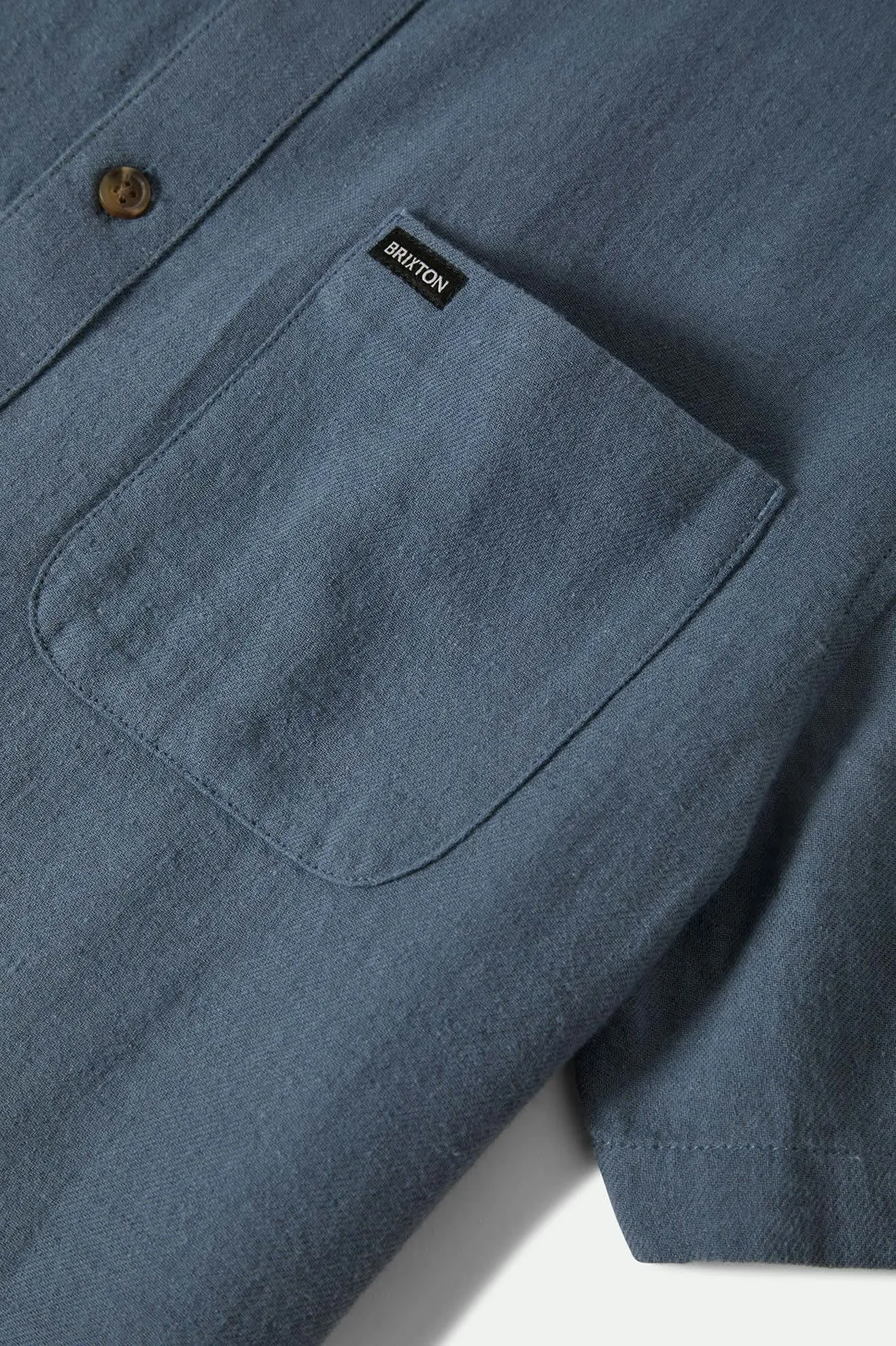 Charter Organic Cotton Linen Blend S/S Shirt - Azure Blue