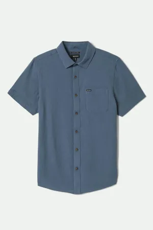 Charter Organic Cotton Linen Blend S/S Shirt - Azure Blue