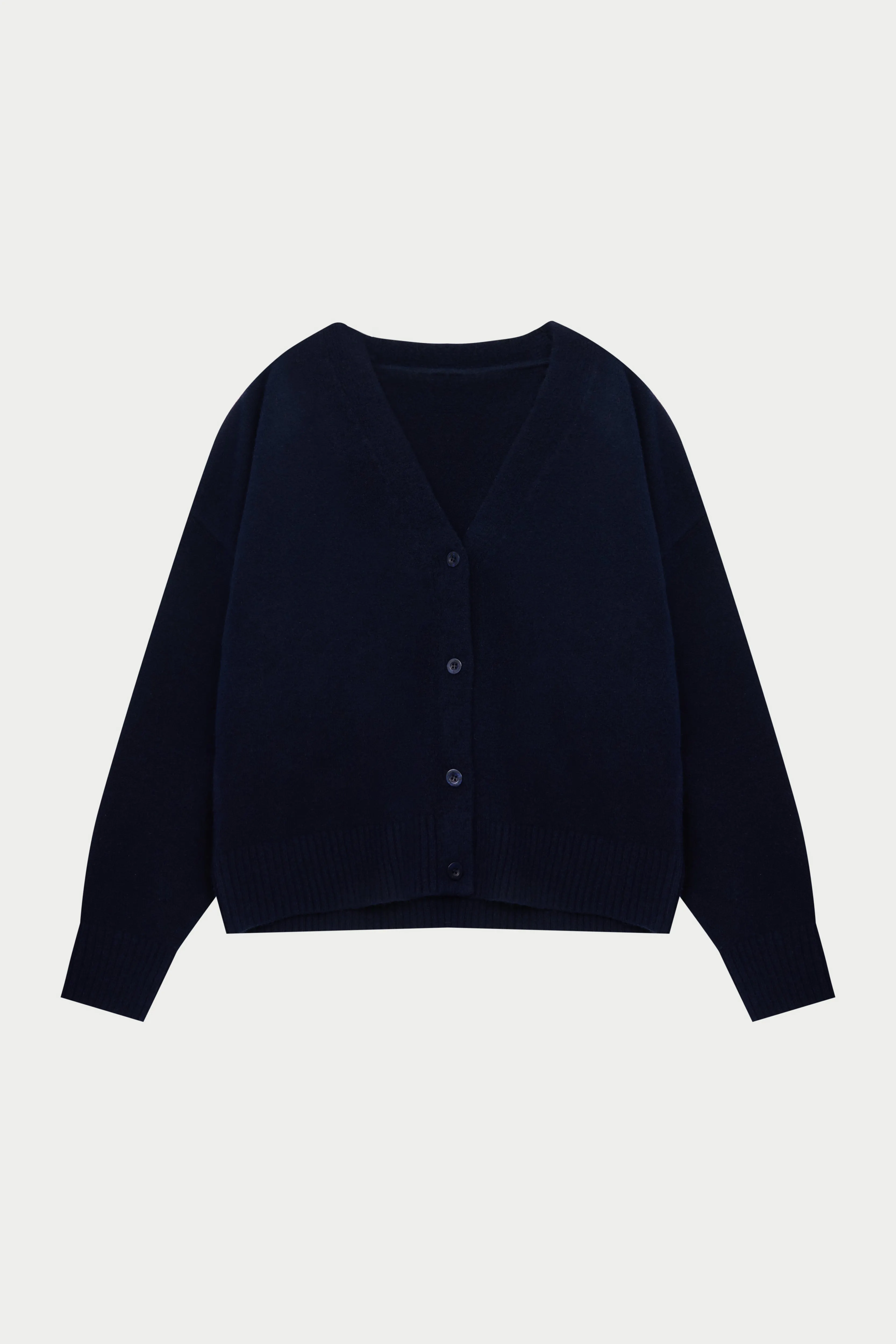 COPYRIGHT BRUSHED KNIT CARDIGAN - NAVY