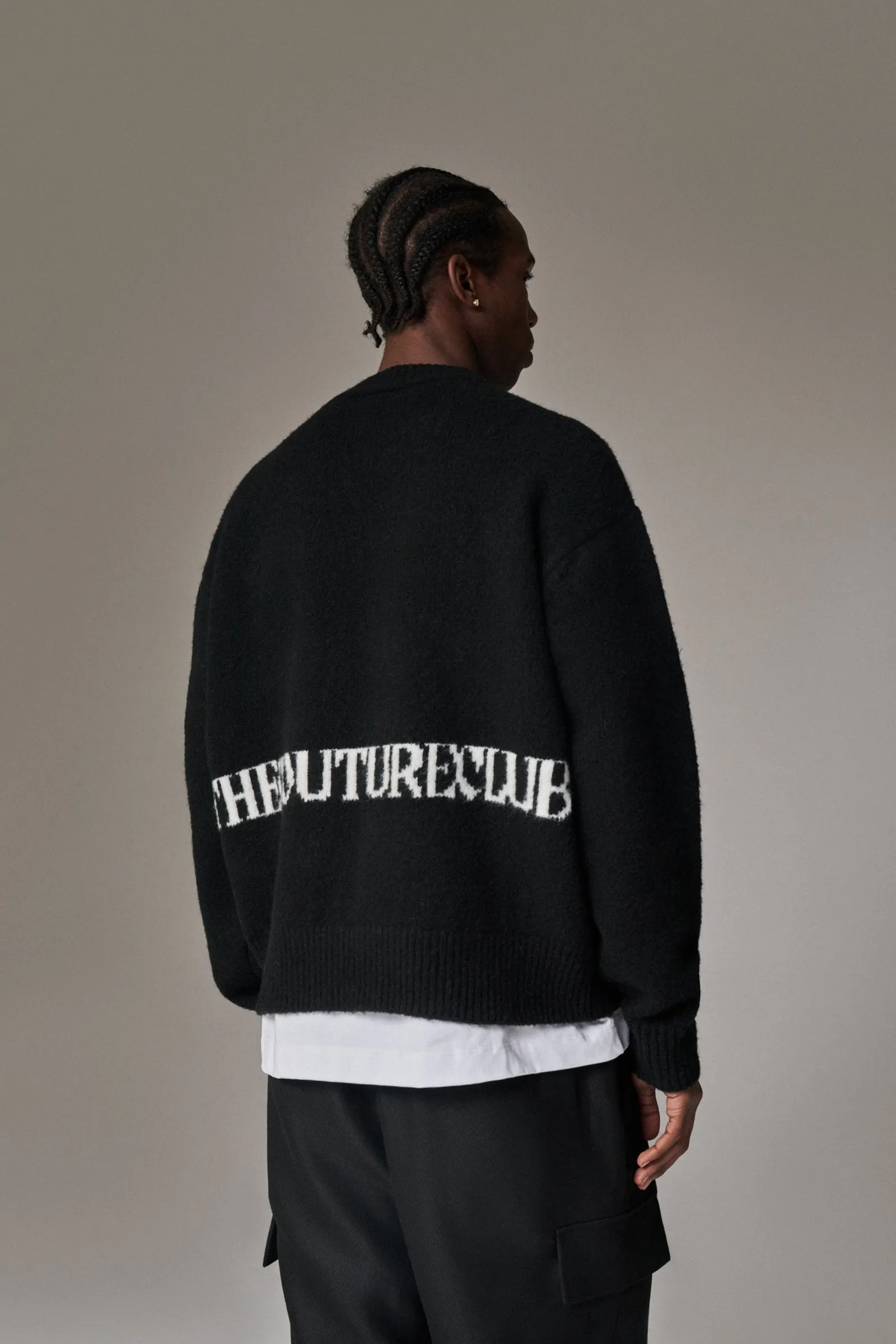 COPYRIGHT BRUSHED KNIT JUMPER - BLACK