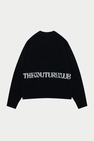 COPYRIGHT BRUSHED KNIT JUMPER - BLACK
