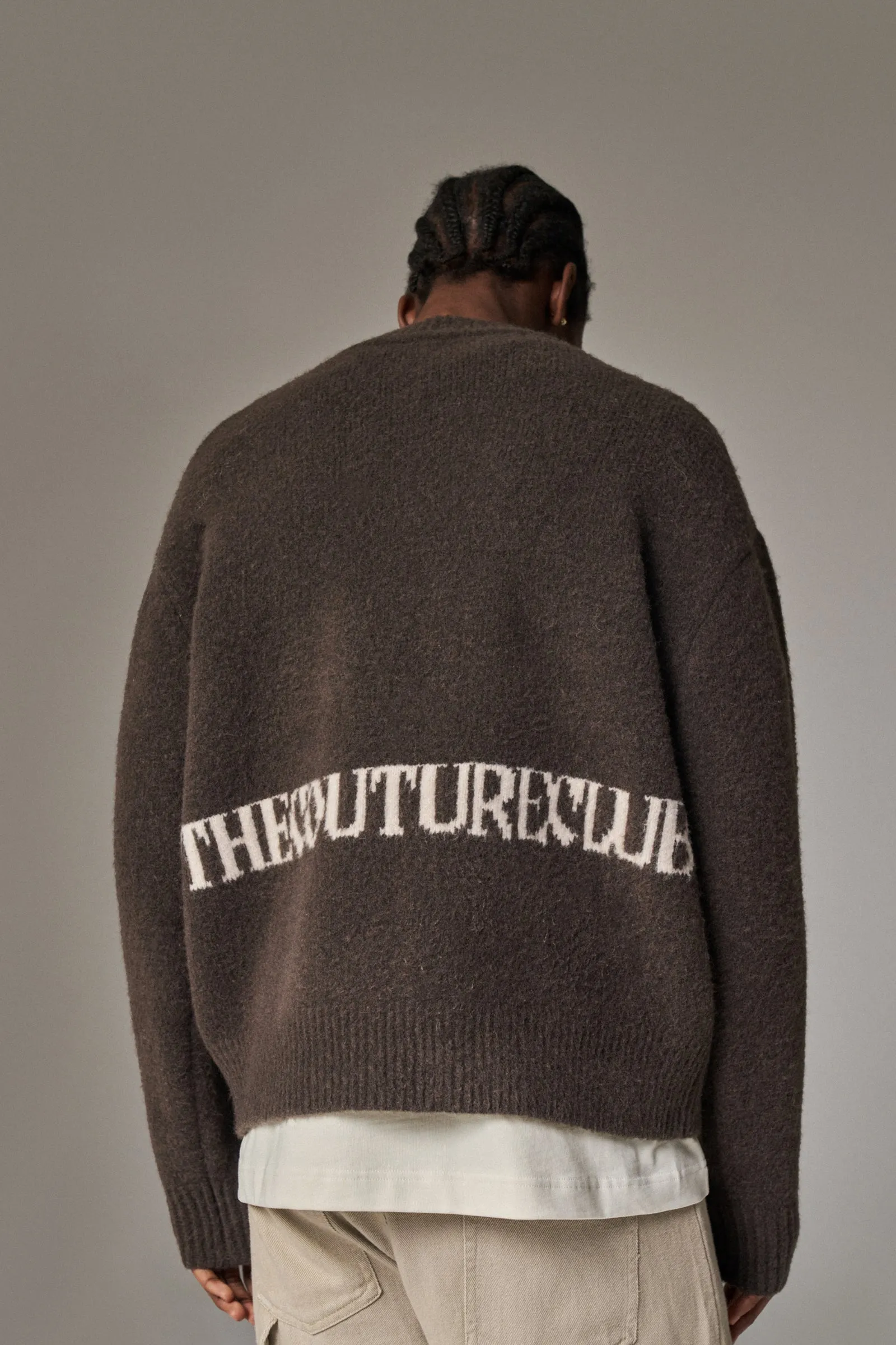 COPYRIGHT BRUSHED KNIT JUMPER - BROWN