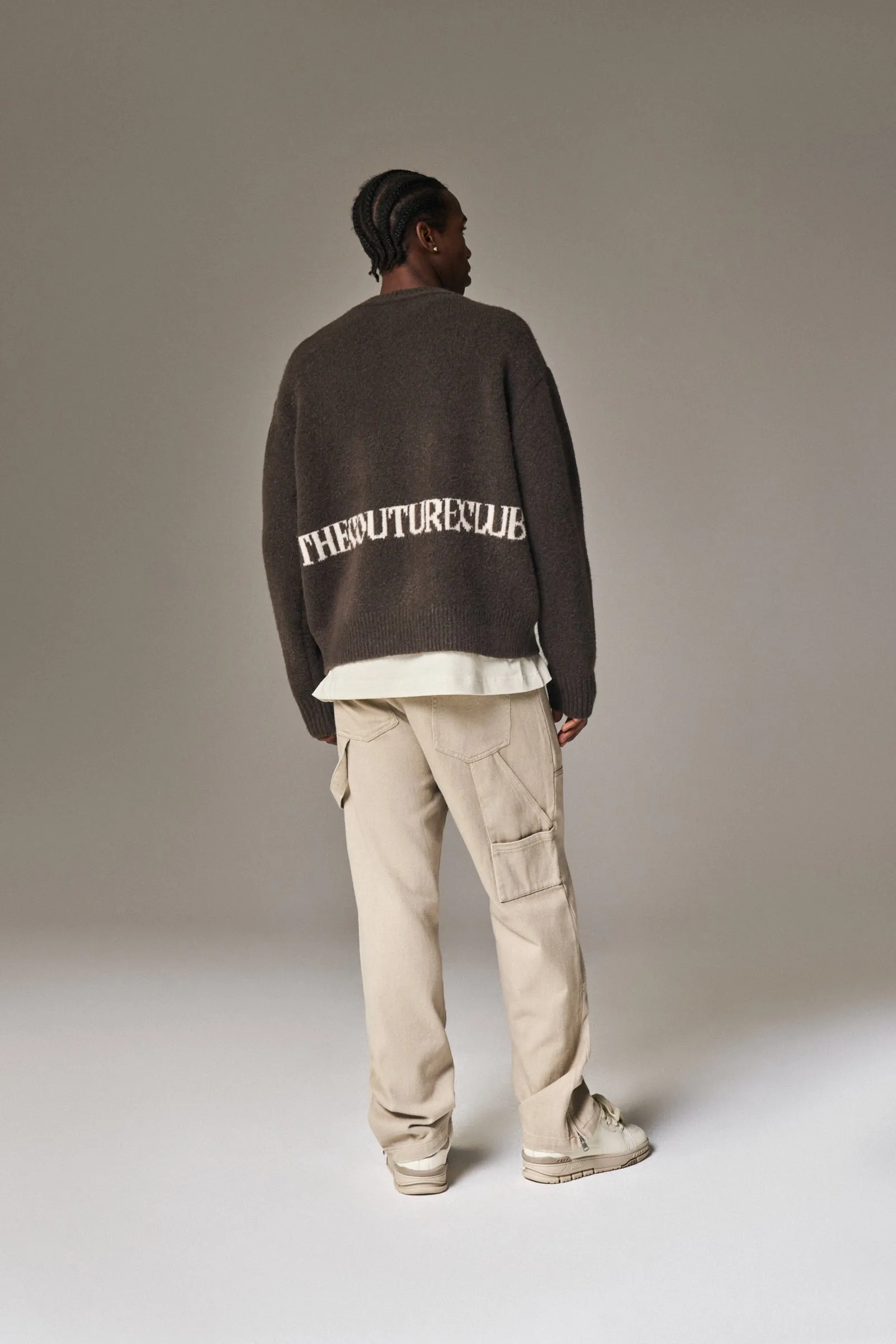 COPYRIGHT BRUSHED KNIT JUMPER - BROWN