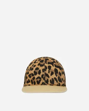 Cotton Herringbone Leopard Baseball Cap Brown