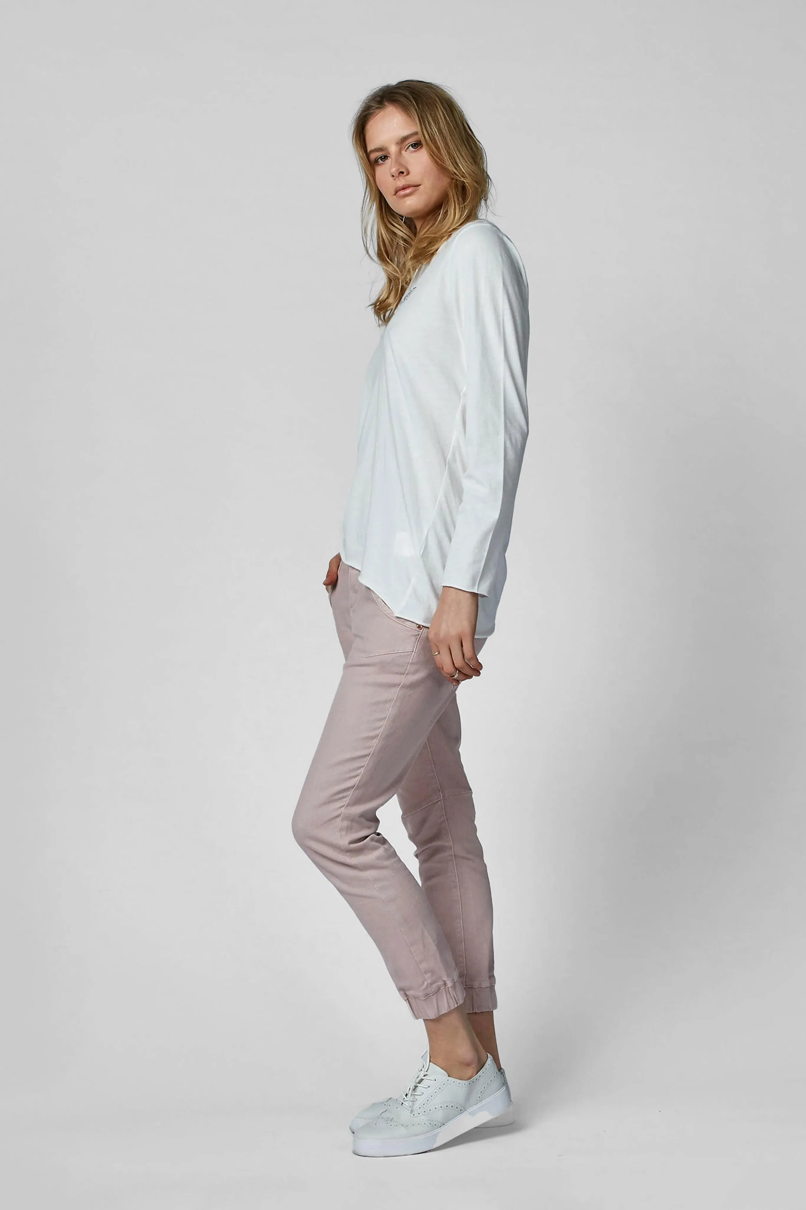 Cuffed Pink Clay Jeans