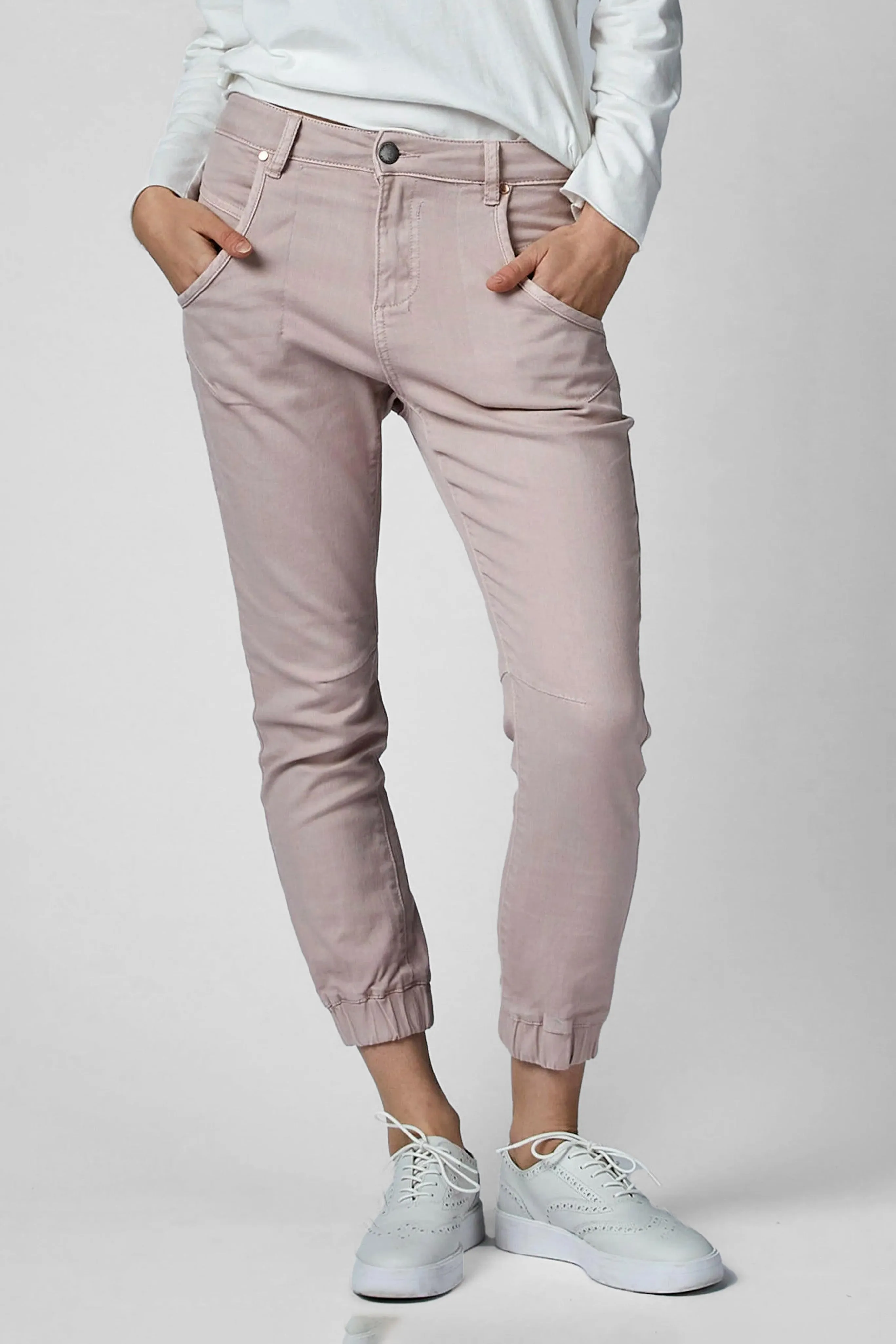 Cuffed Pink Clay Jeans