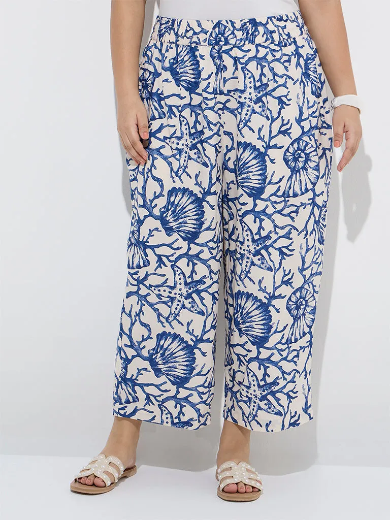 Diza Blue Marine-Themed Ethnic Pants