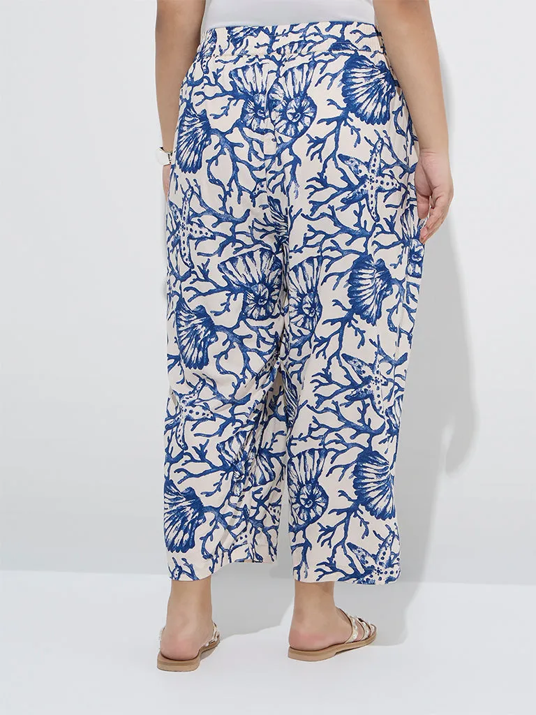 Diza Blue Marine-Themed Ethnic Pants
