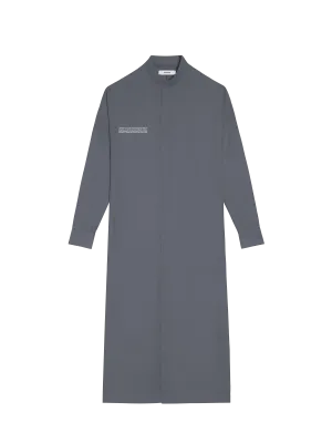 DNA Linen Mandarin Collar Dress—atmosphere grey