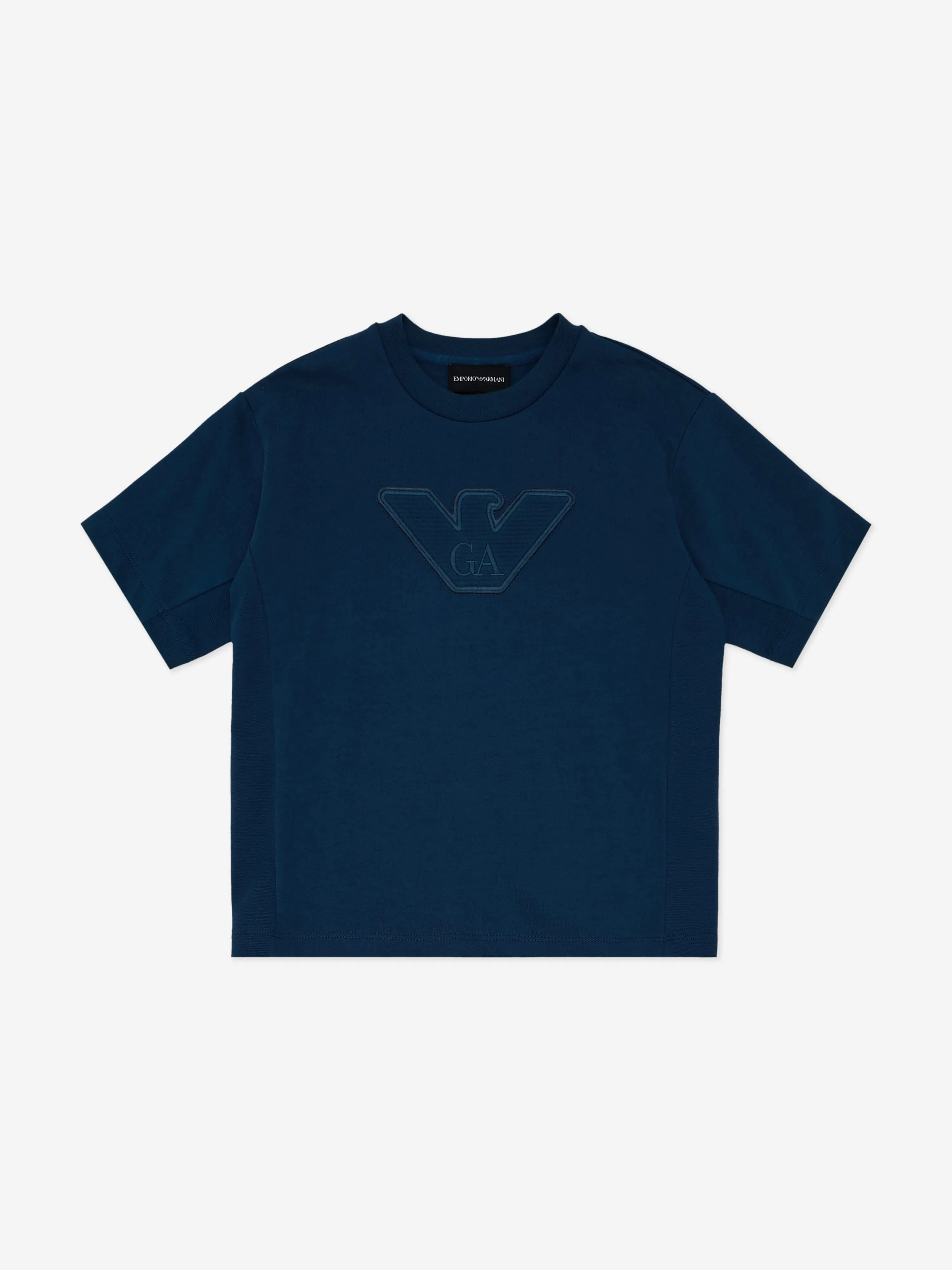 Emporio Armani Boys Logo Short Set in Blue