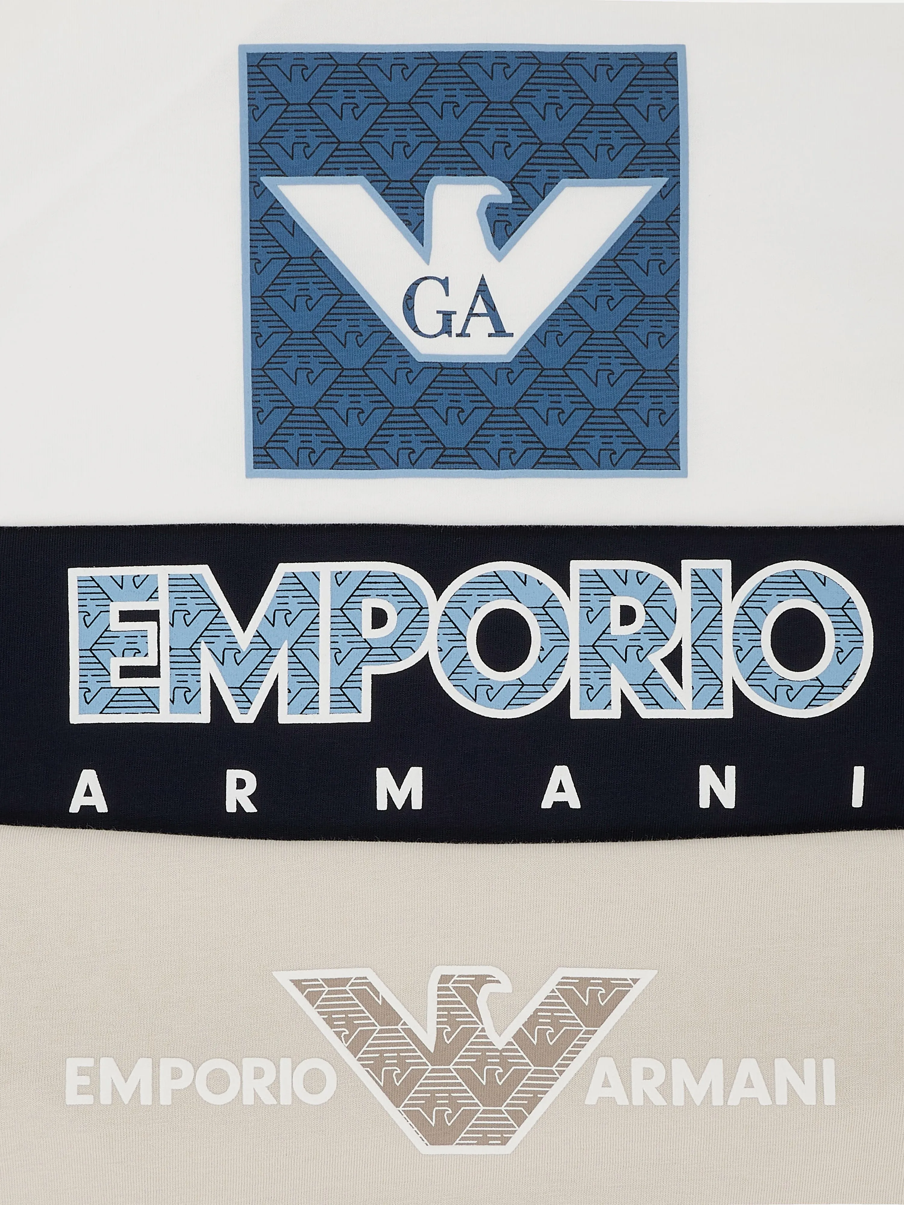 Emporio Armani Boys T-Shirt Set (3 Pack) in Beige