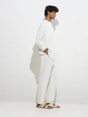 ETA White Relaxed-Fit Mid-Rise Cotton-Blend Chinos