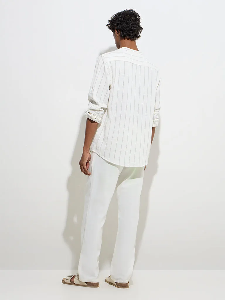 ETA White Relaxed-Fit Mid-Rise Cotton-Blend Chinos