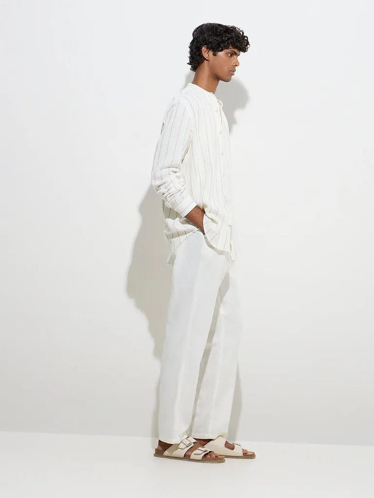 ETA White Relaxed-Fit Mid-Rise Cotton-Blend Chinos