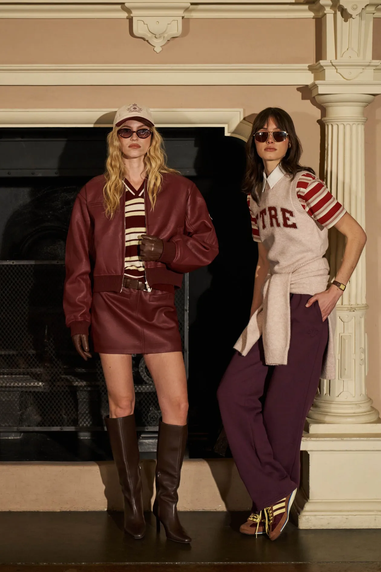 FAUX LEATHER MINI SKIRT - BURGUNDY