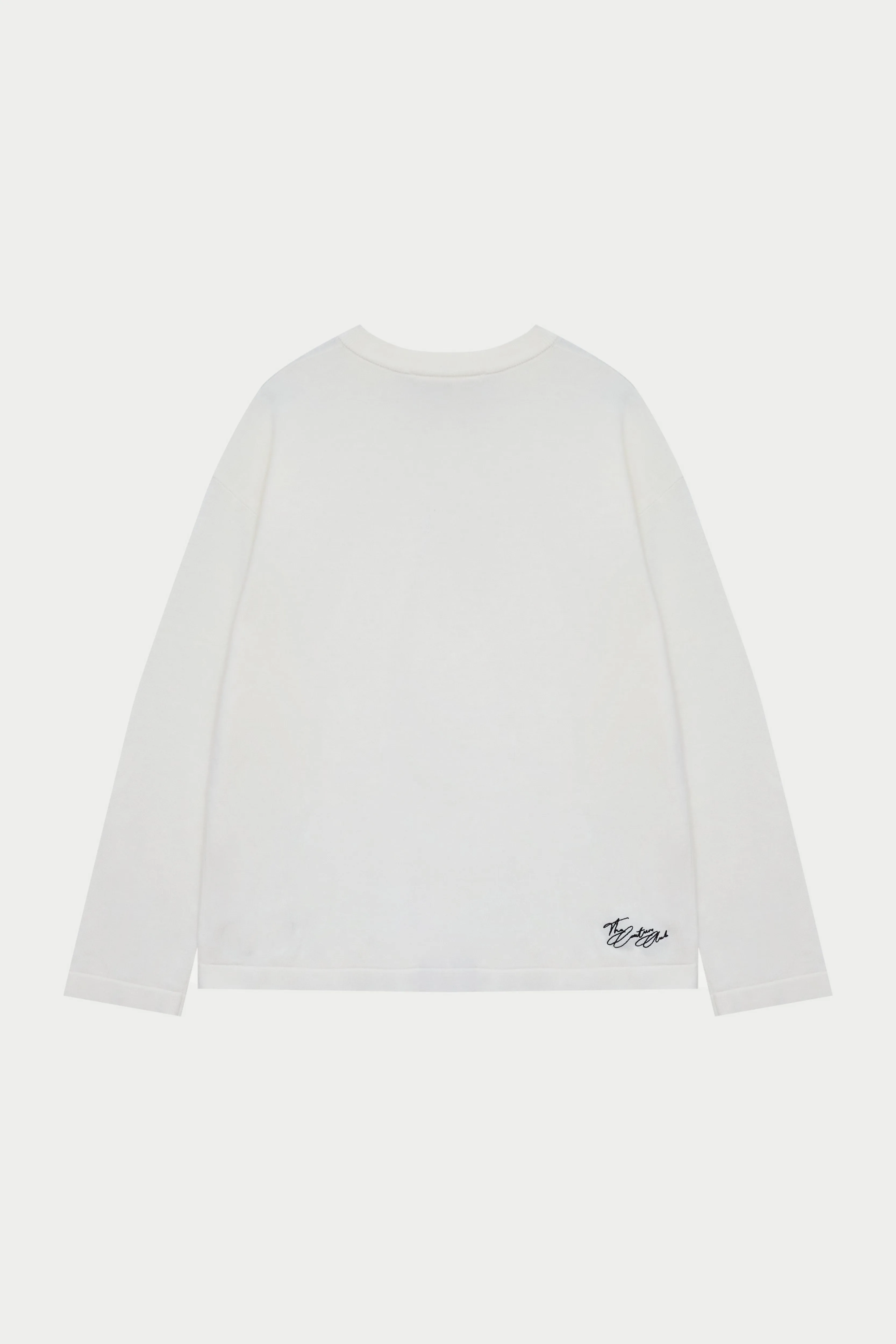 FINE GAUGE KNIT LONG SLEEVE T-SHIRT - OFF WHITE