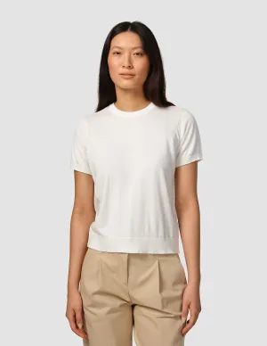 Fine Knit T-shirt Off White