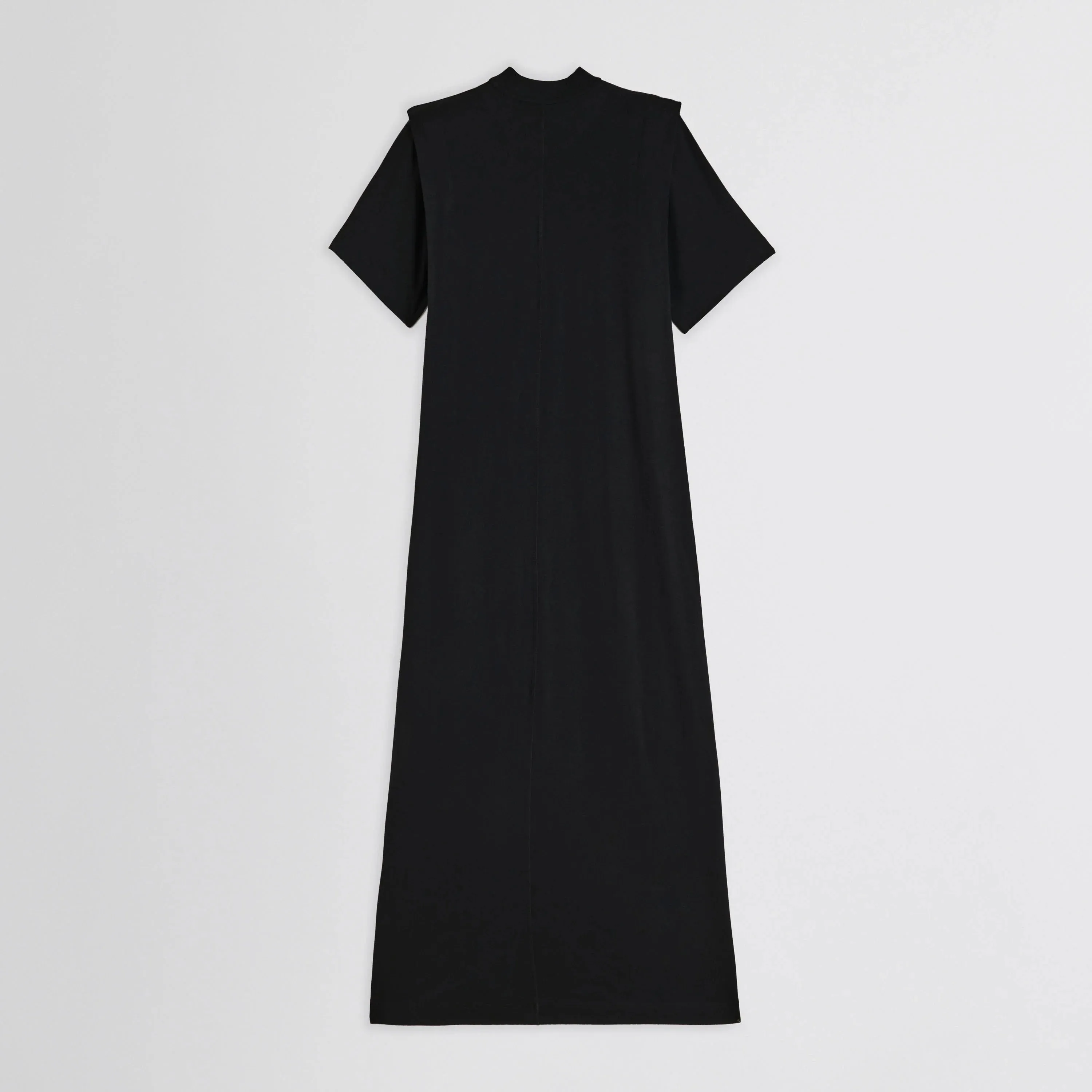 FOLDED SHOULDER DRESS | black jersey