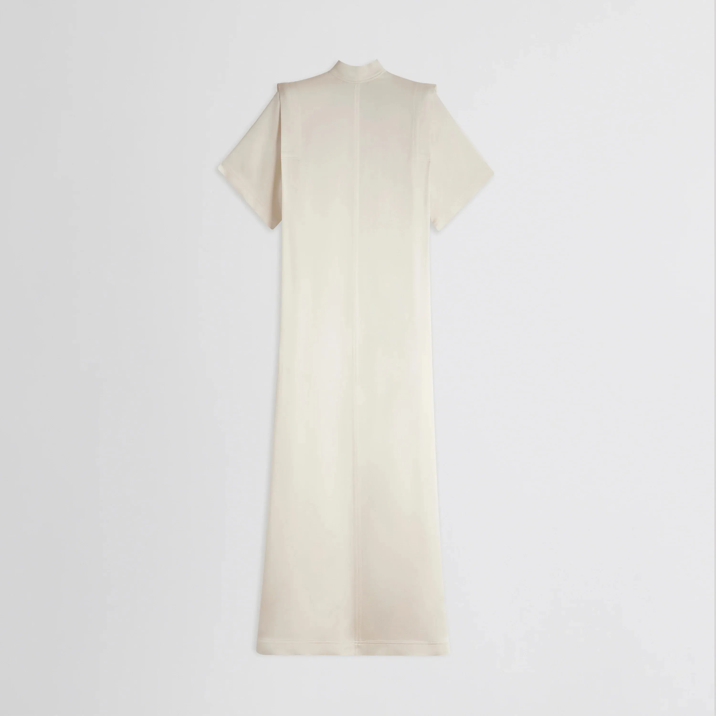 FOLDED SHOULDER DRESS | vanilla satin back crepe