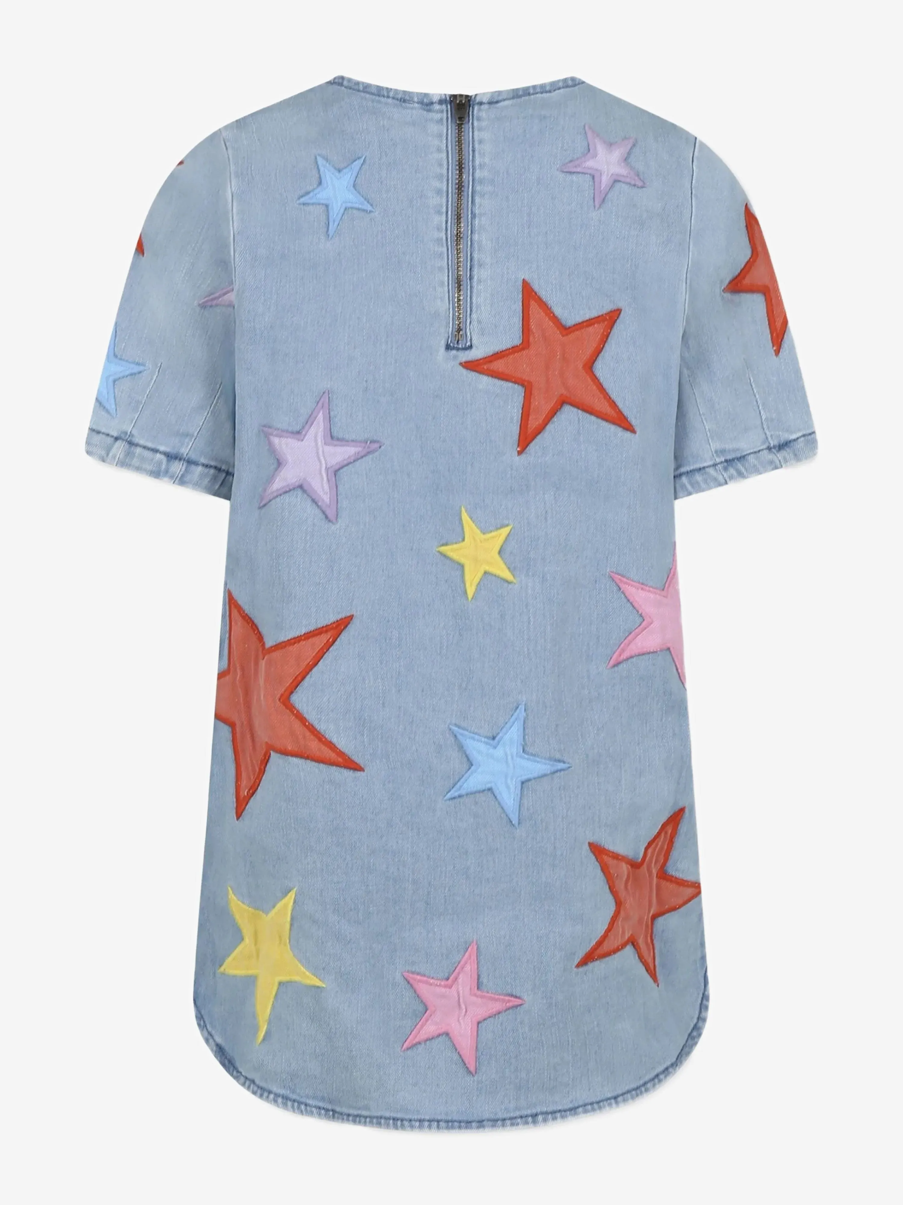 Girls Chambray Star Dress in Blue