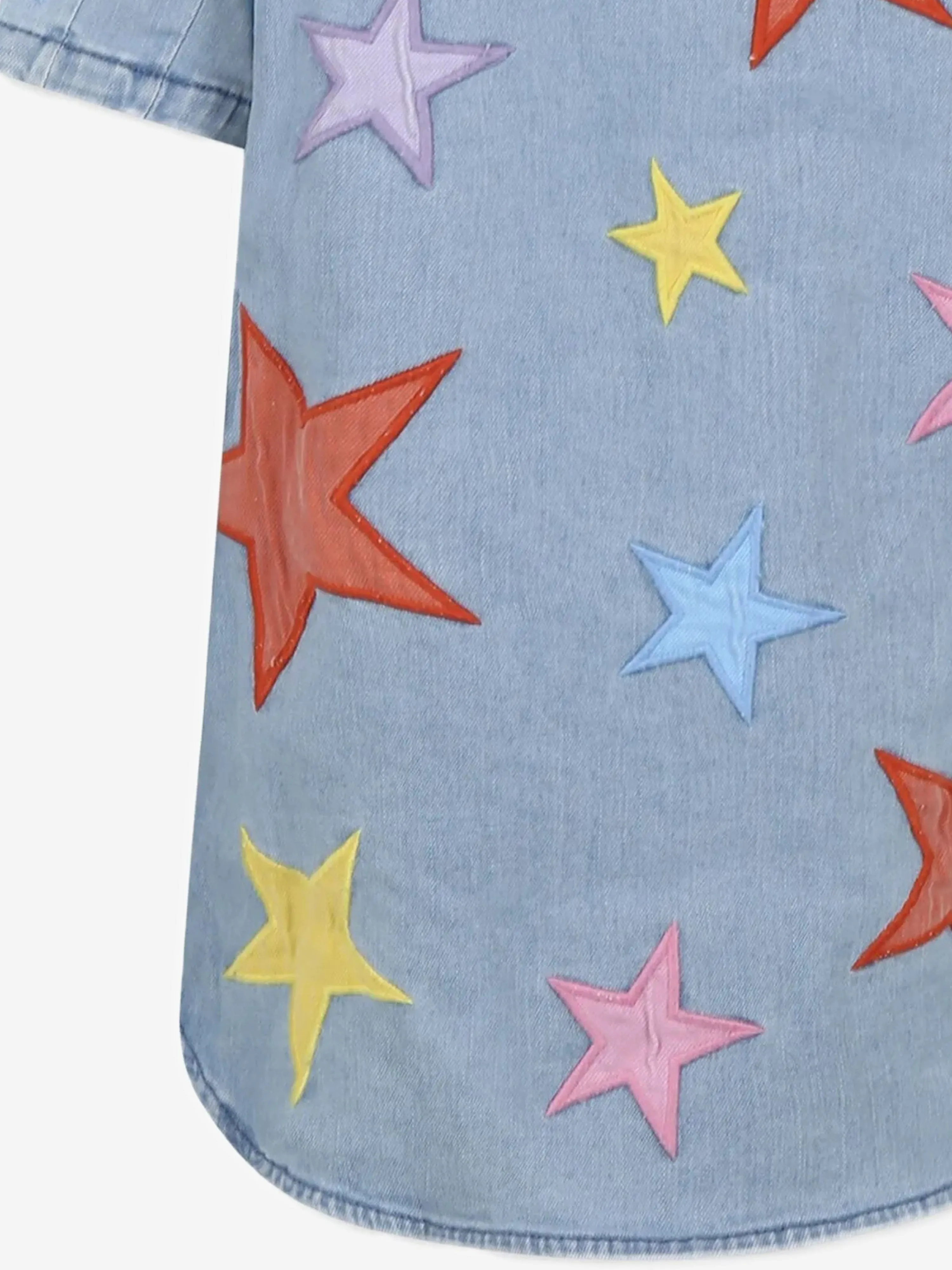 Girls Chambray Star Dress in Blue