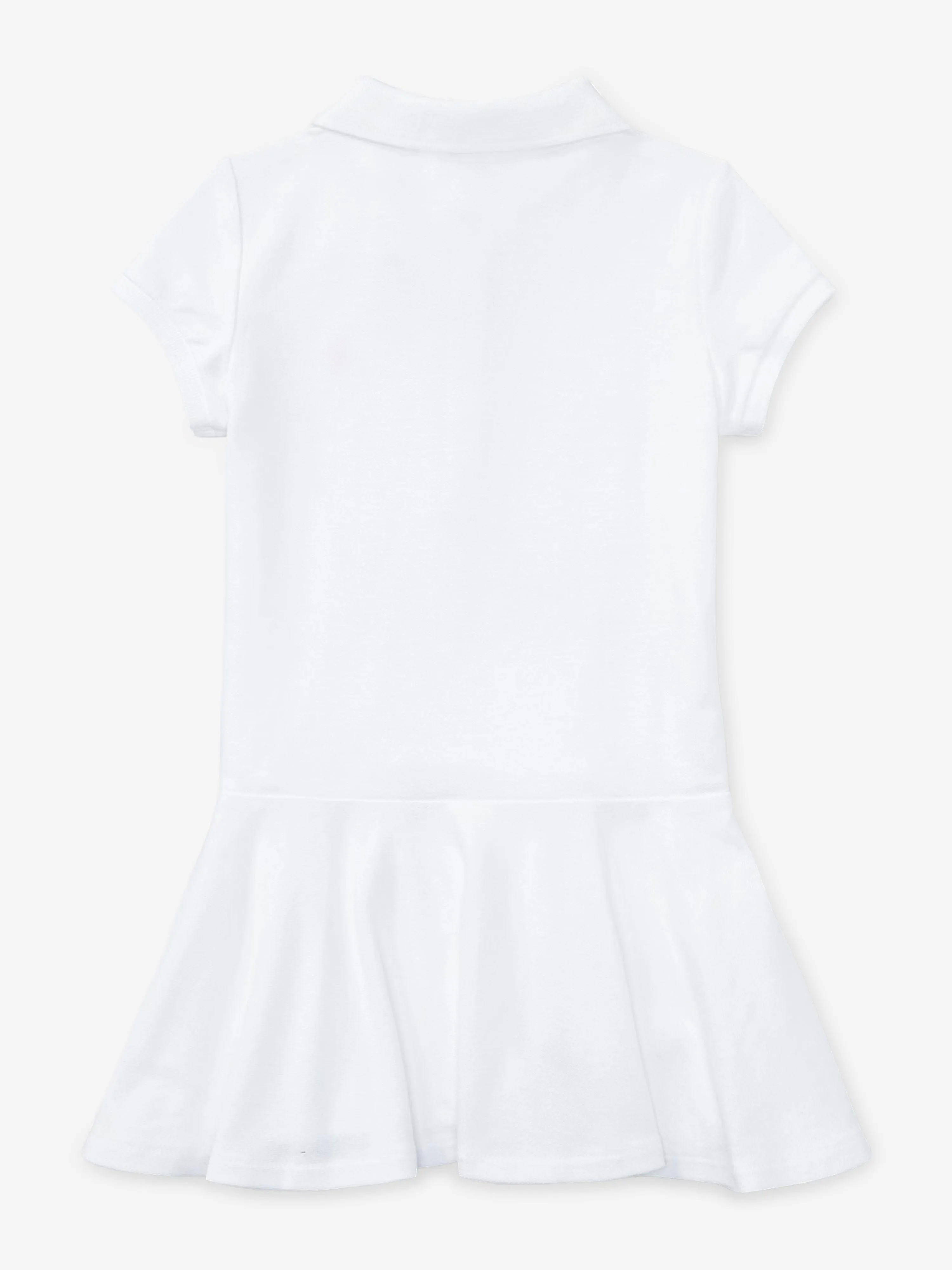 Girls Cotton Polo Dress in White