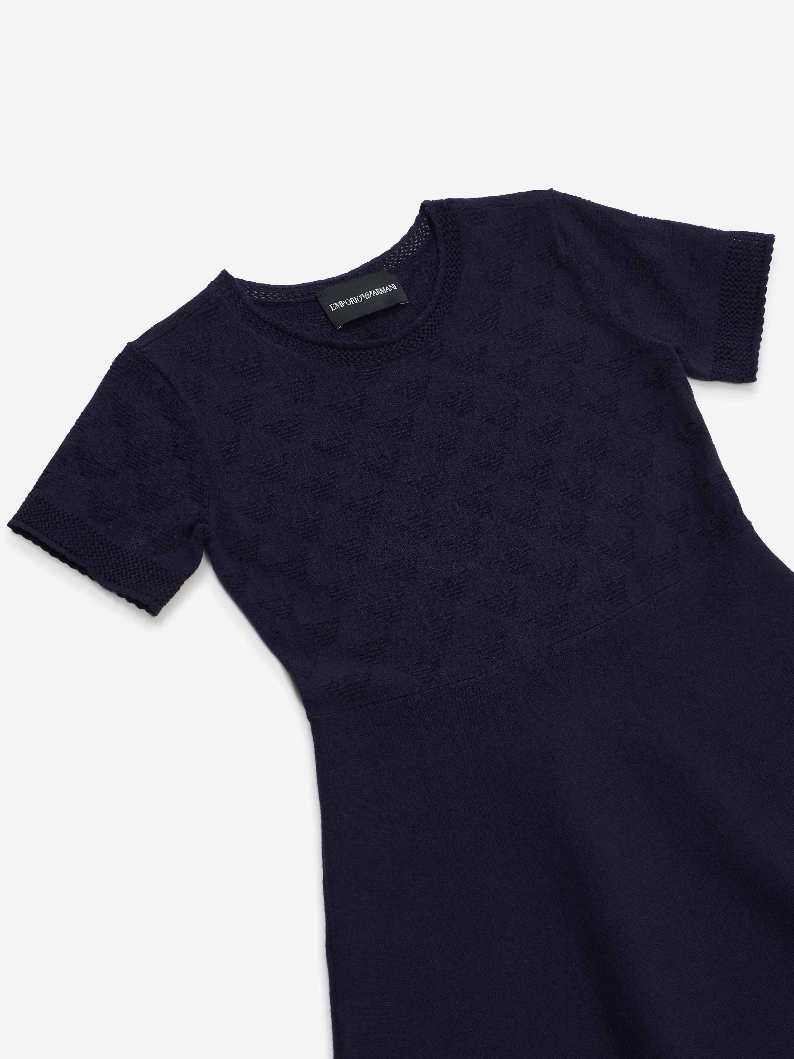 Girls Fine Knit Dress in Navy
