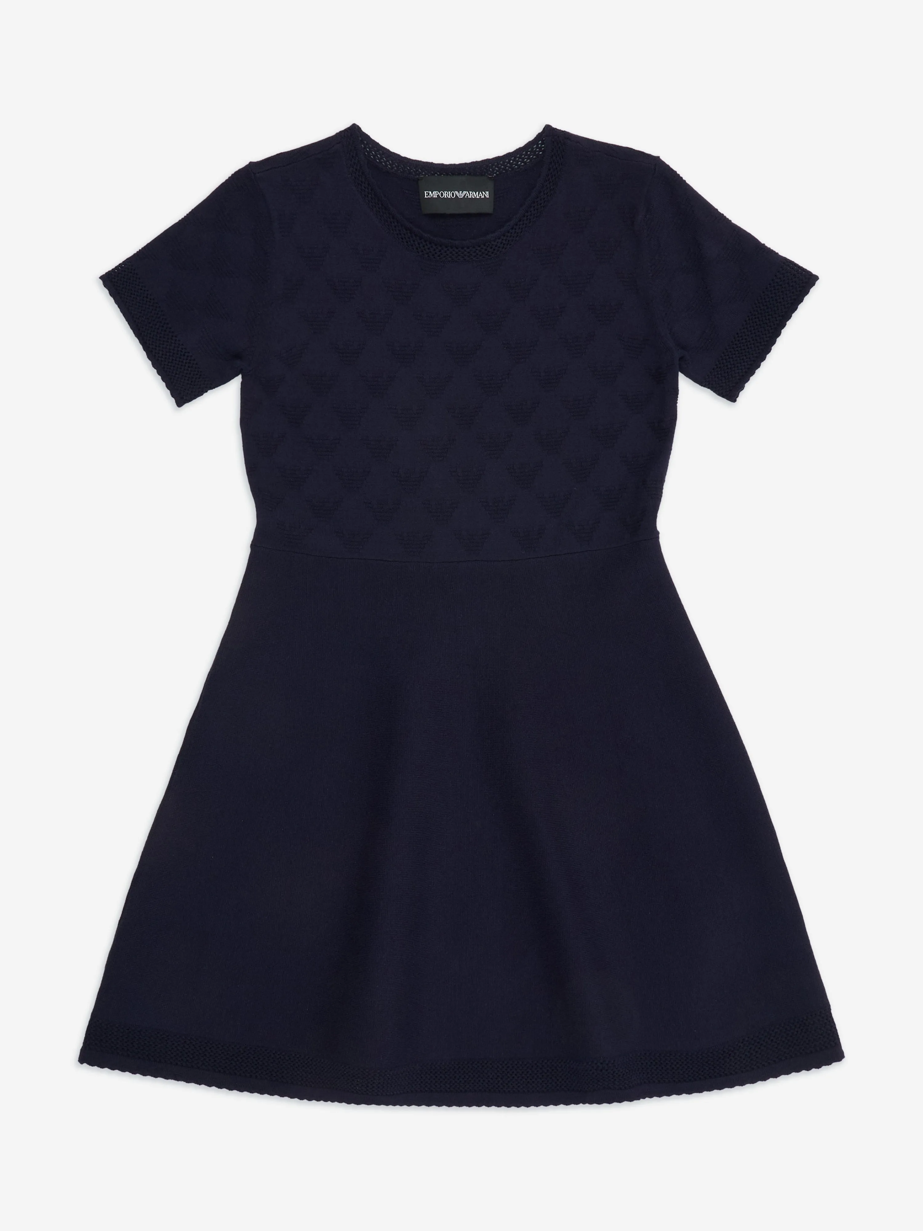 Girls Fine Knit Dress in Navy