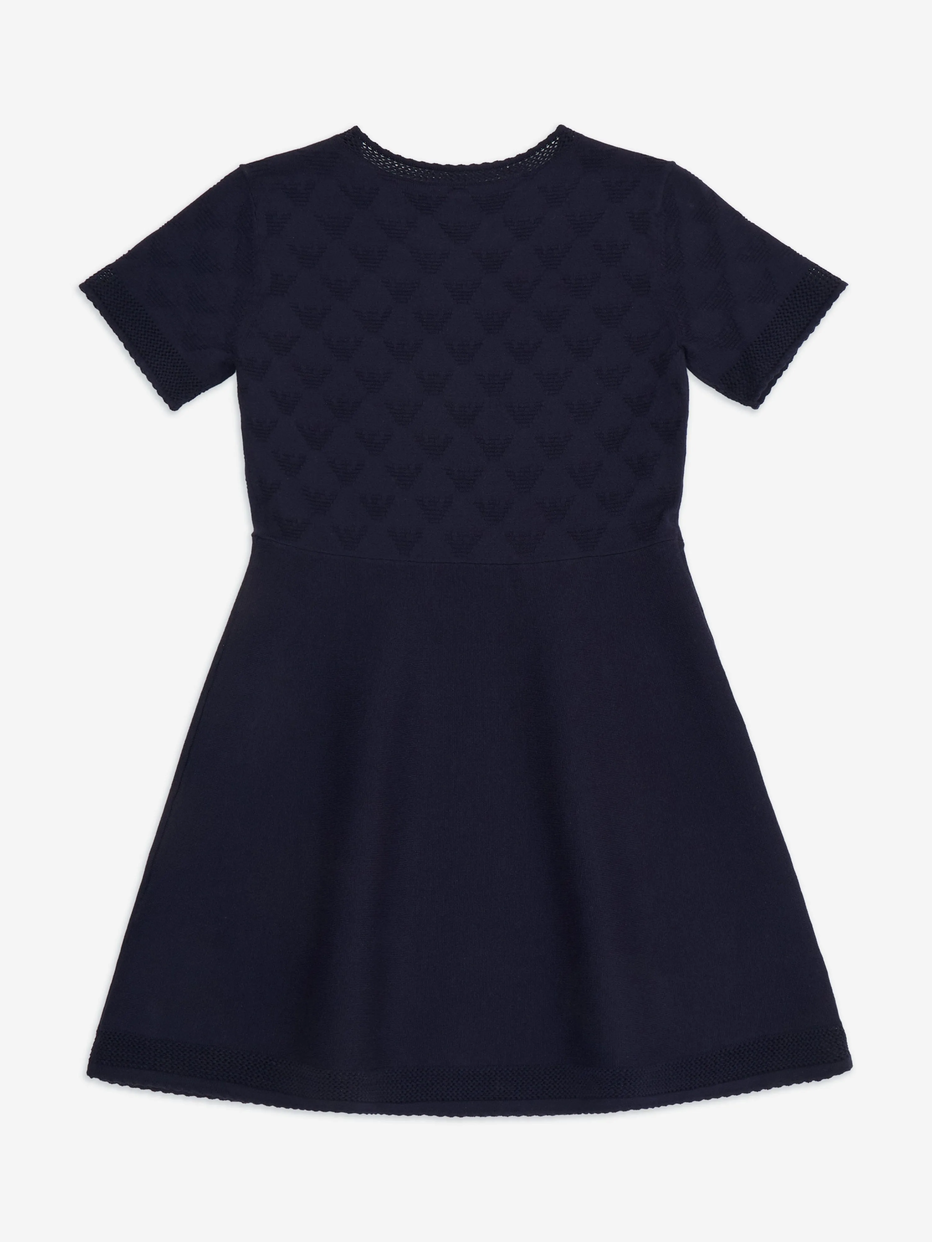 Girls Fine Knit Dress in Navy