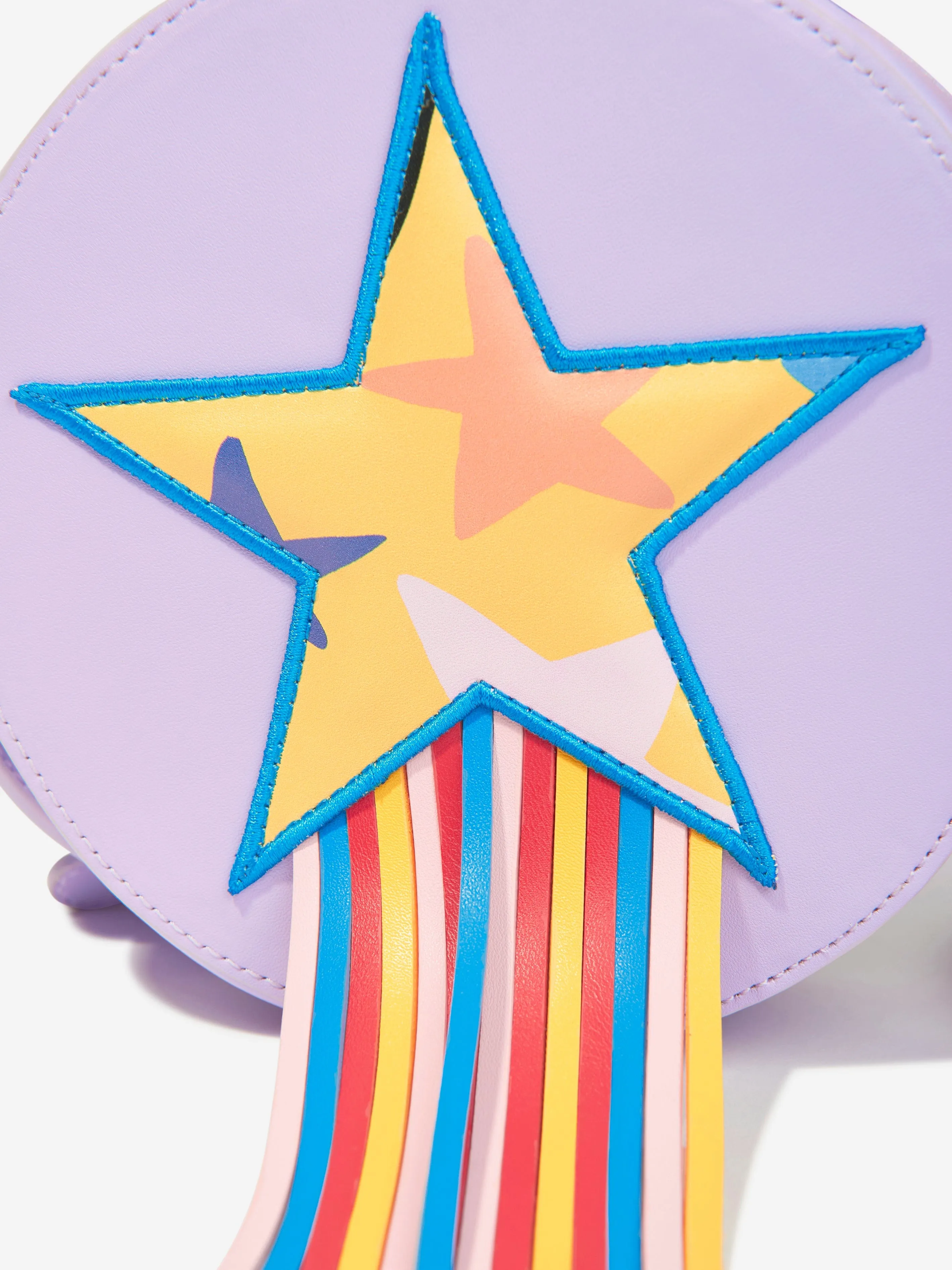 Girls Fringed Star Round Shoulder Bag in Purple (L:16 x H:16 x W:4.5cm)