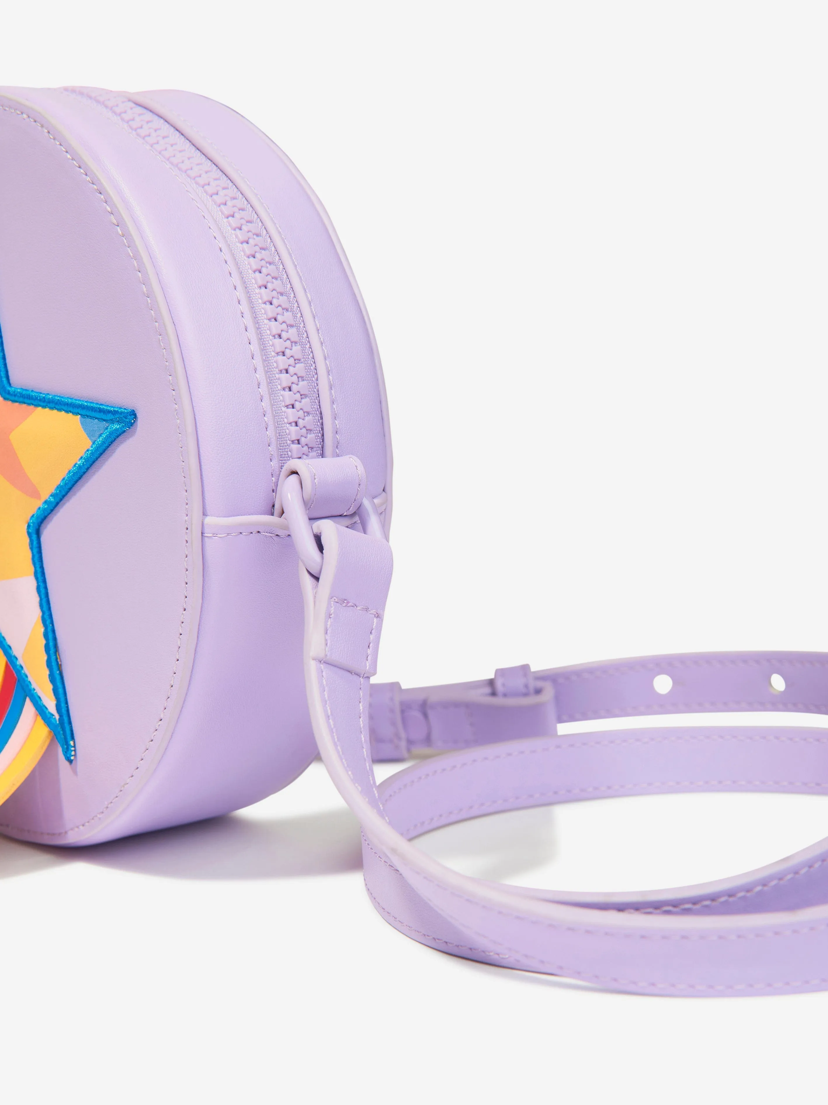 Girls Fringed Star Round Shoulder Bag in Purple (L:16 x H:16 x W:4.5cm)