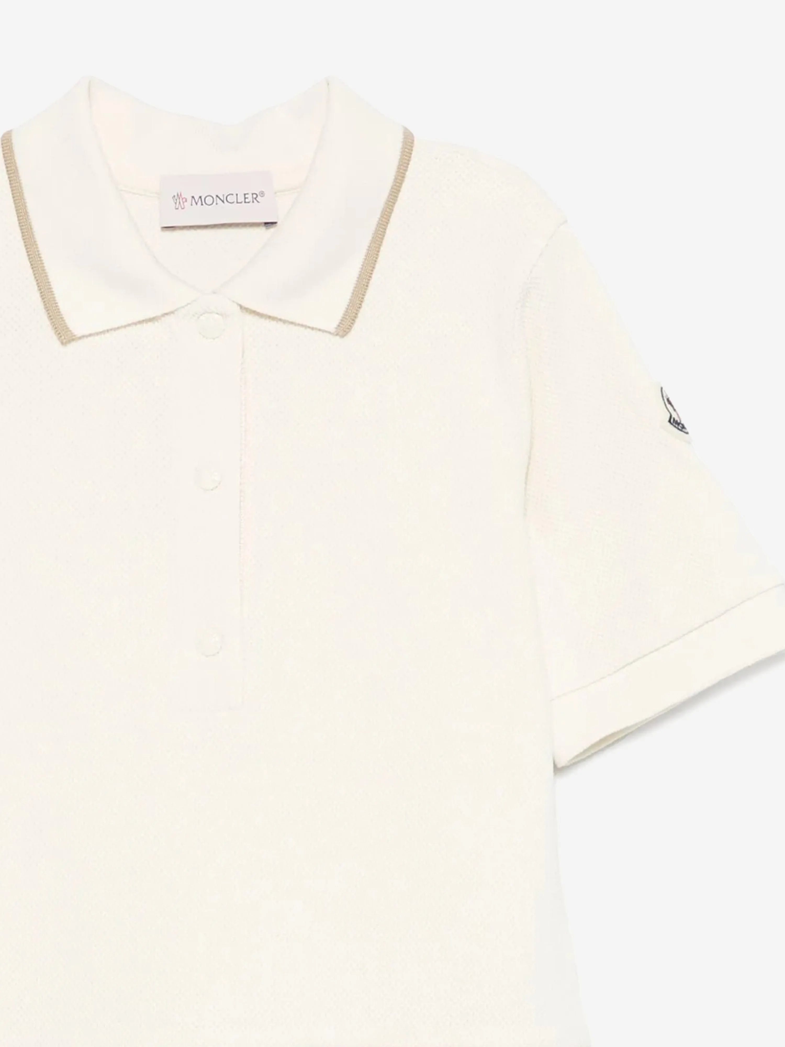 Girls Logo Polo Dress in Ivory