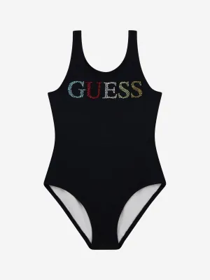 Girls Logo Swimsuit in Black