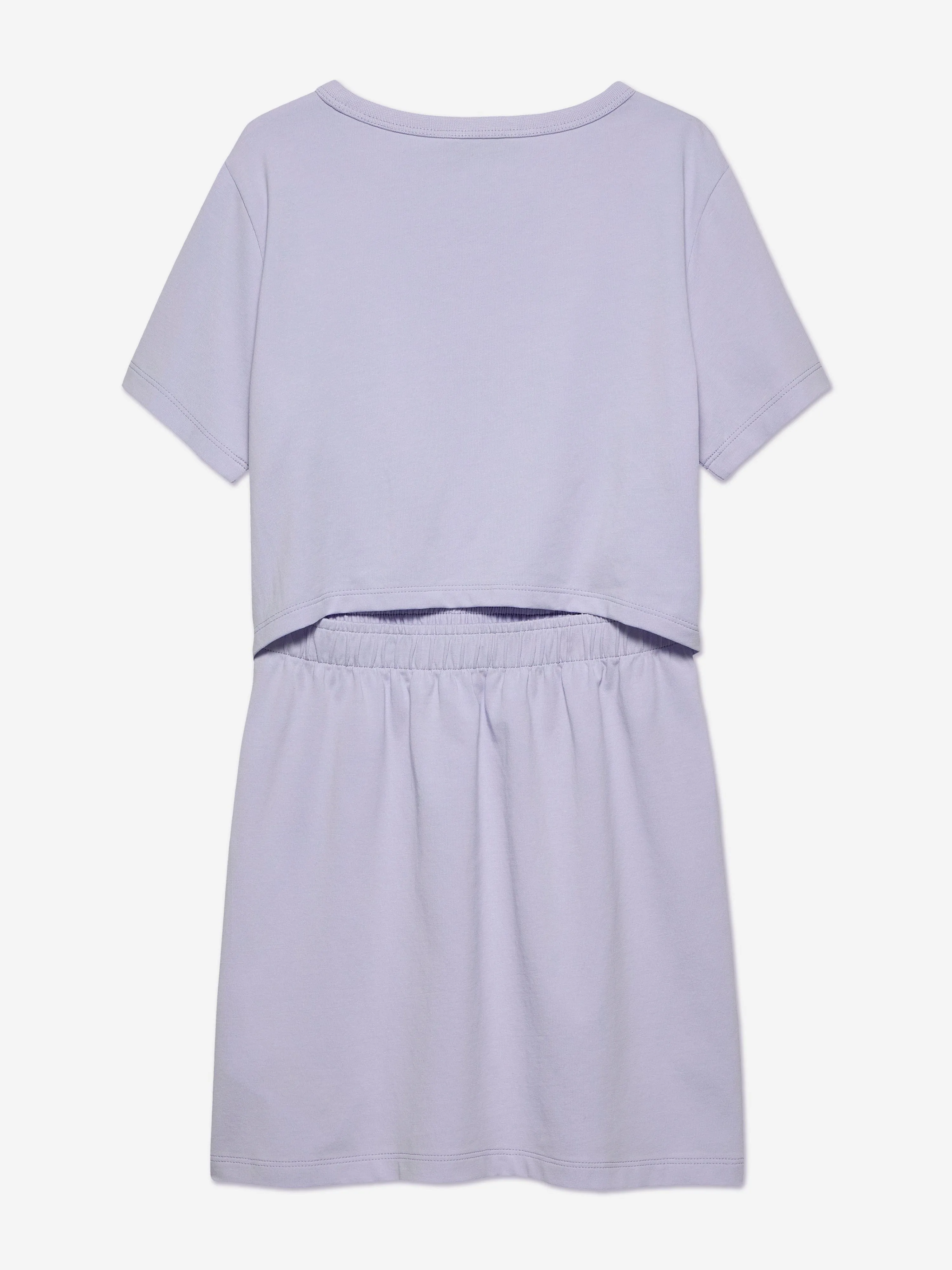 Girls Monologo Metallic T-Shirt Dress in Purple