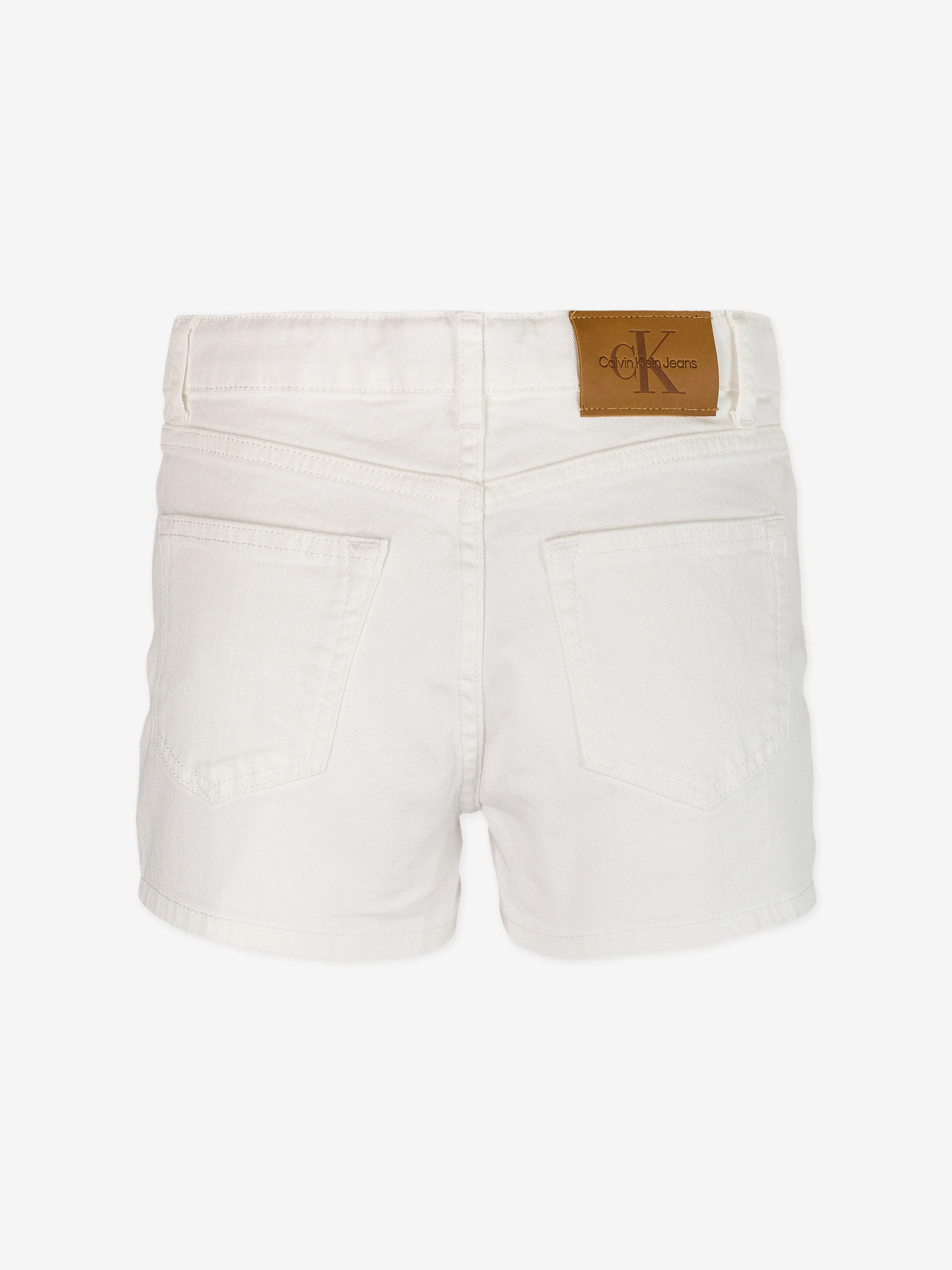 Girls Relaxed Denim Shorts in White