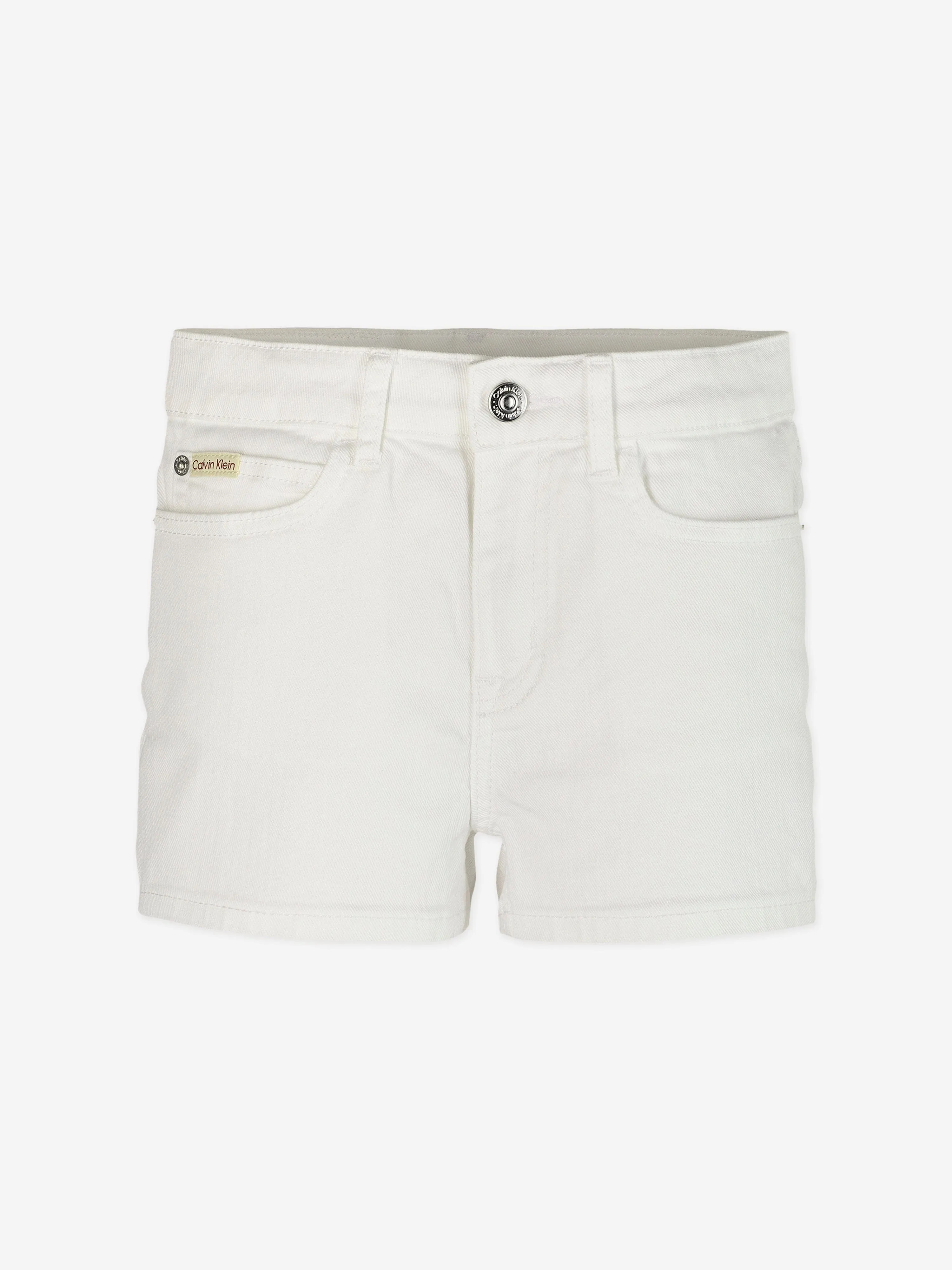 Girls Relaxed Denim Shorts in White