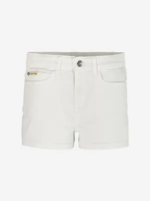 Girls Relaxed Denim Shorts in White