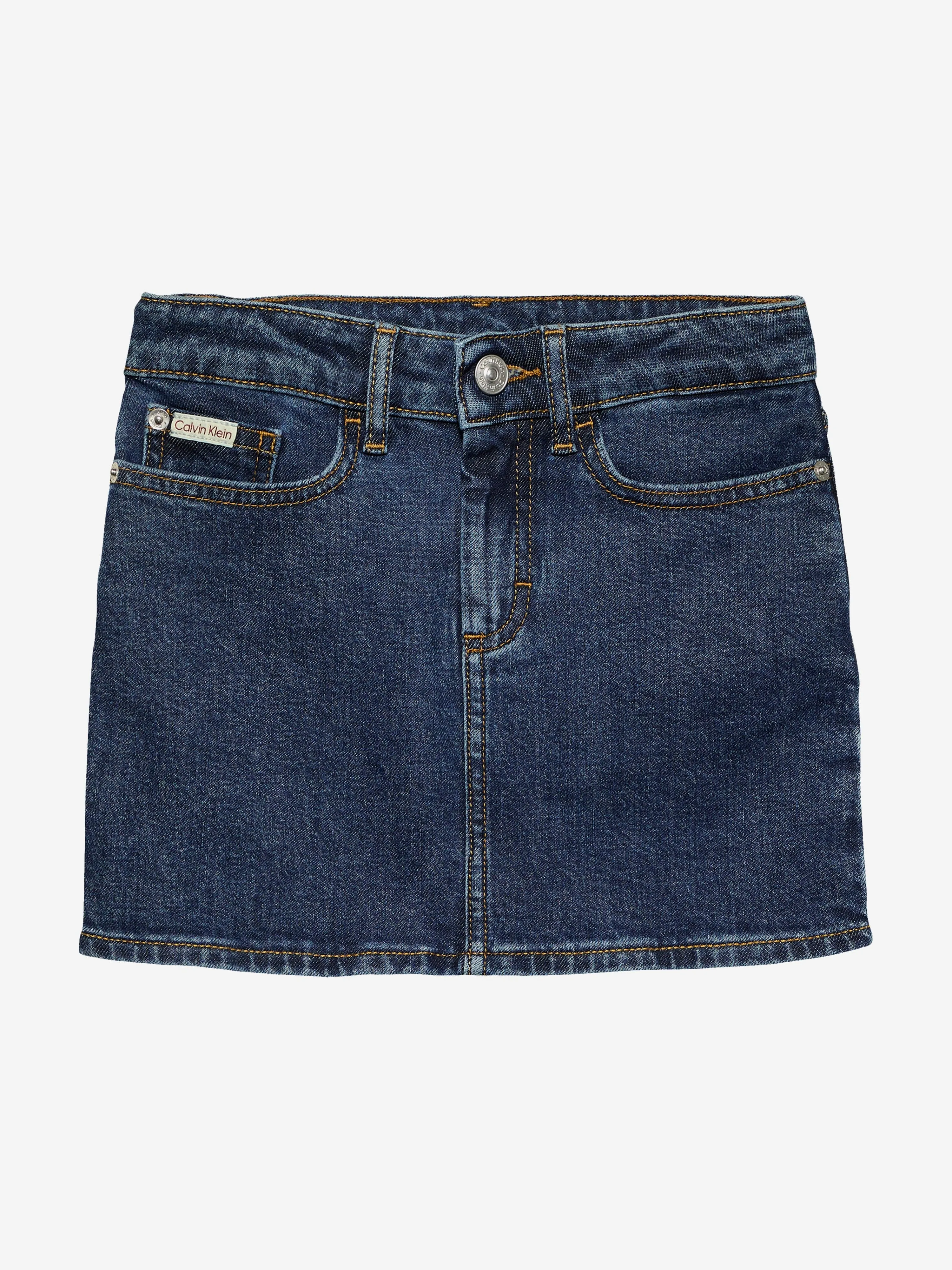 Girls Rinse Denim Mini Skirt in Blue
