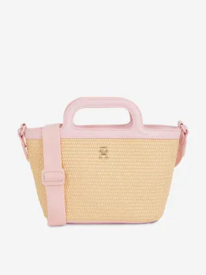 Girls Summer Prep Basket Bag in Beige (20cm)