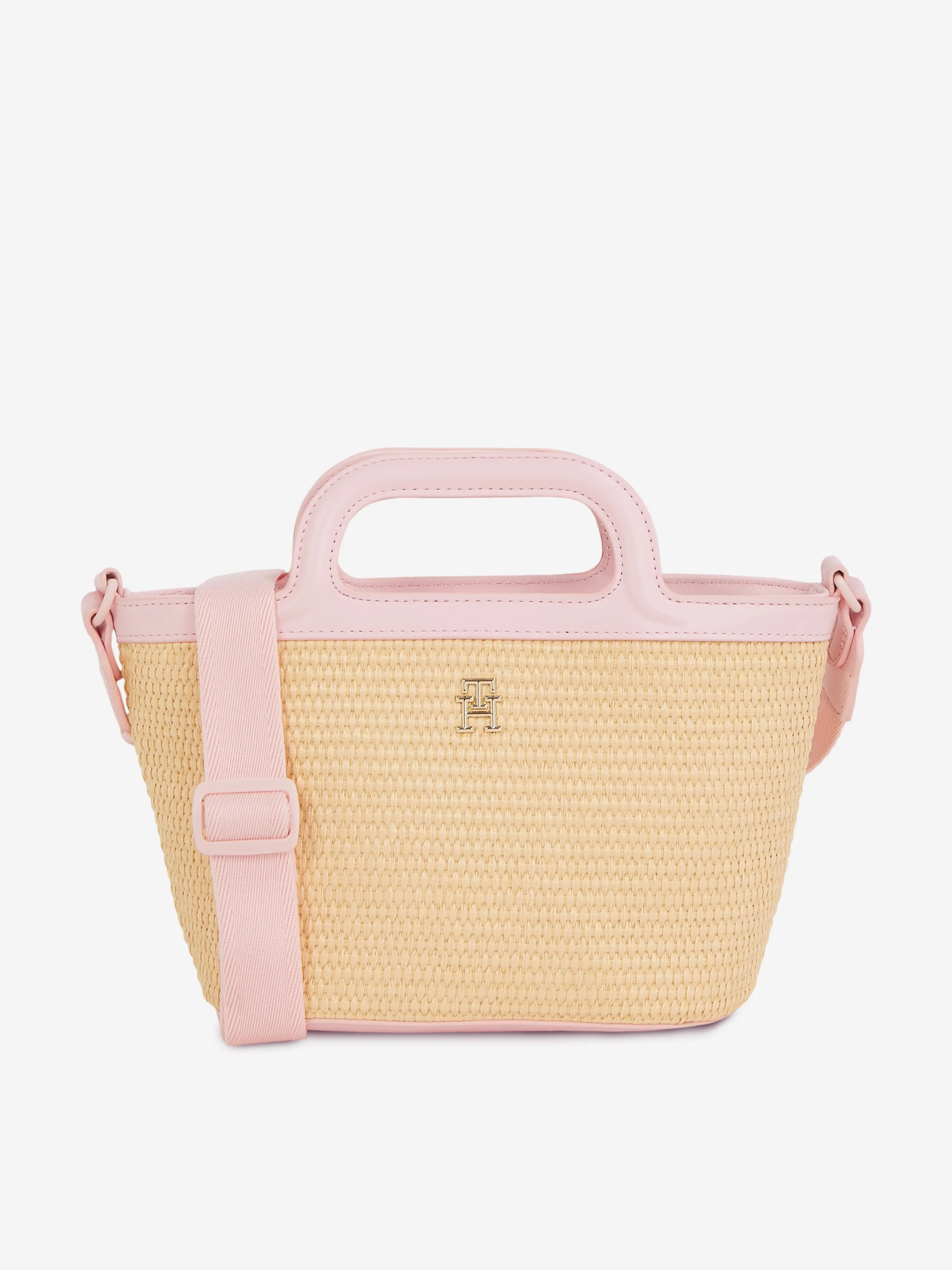 Girls Summer Prep Basket Bag in Beige (20cm)