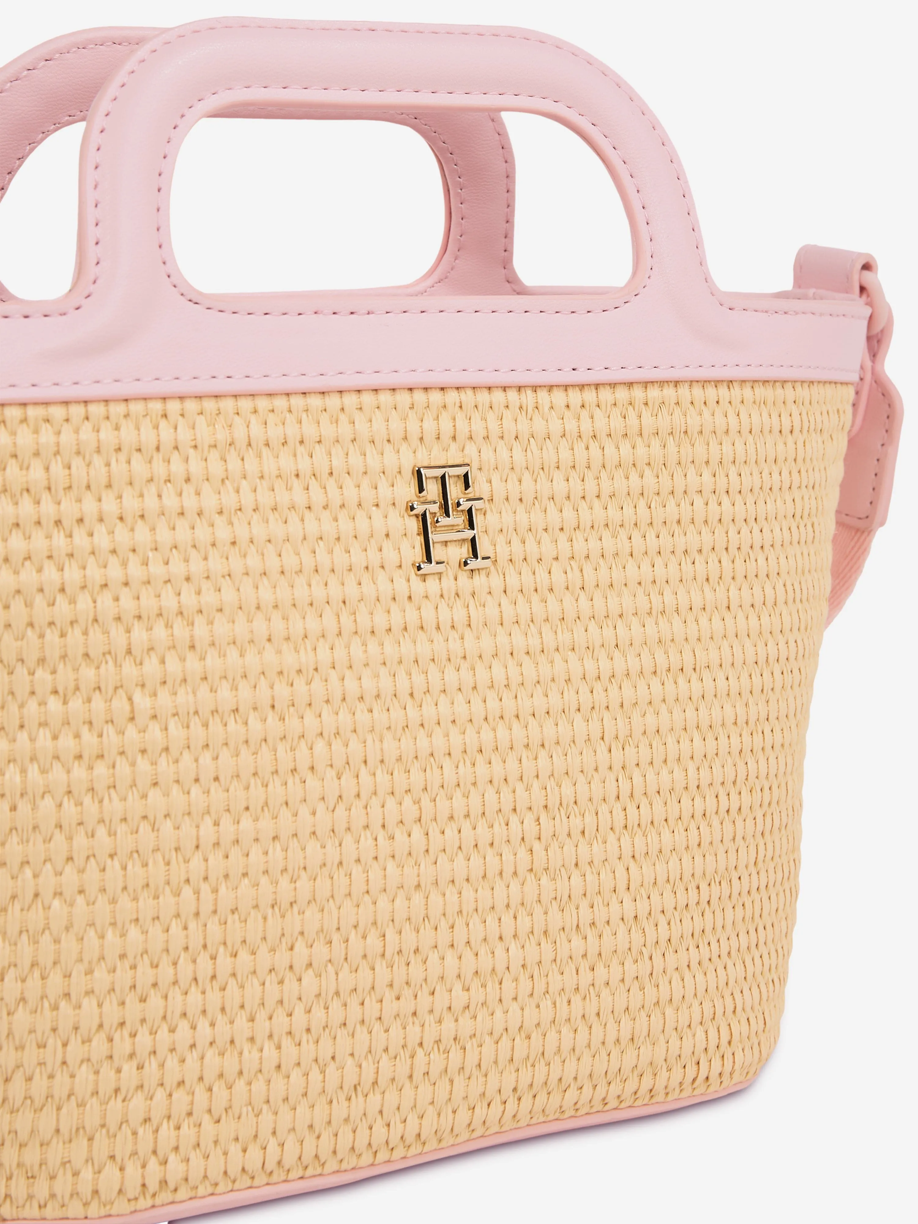 Girls Summer Prep Basket Bag in Beige (20cm)