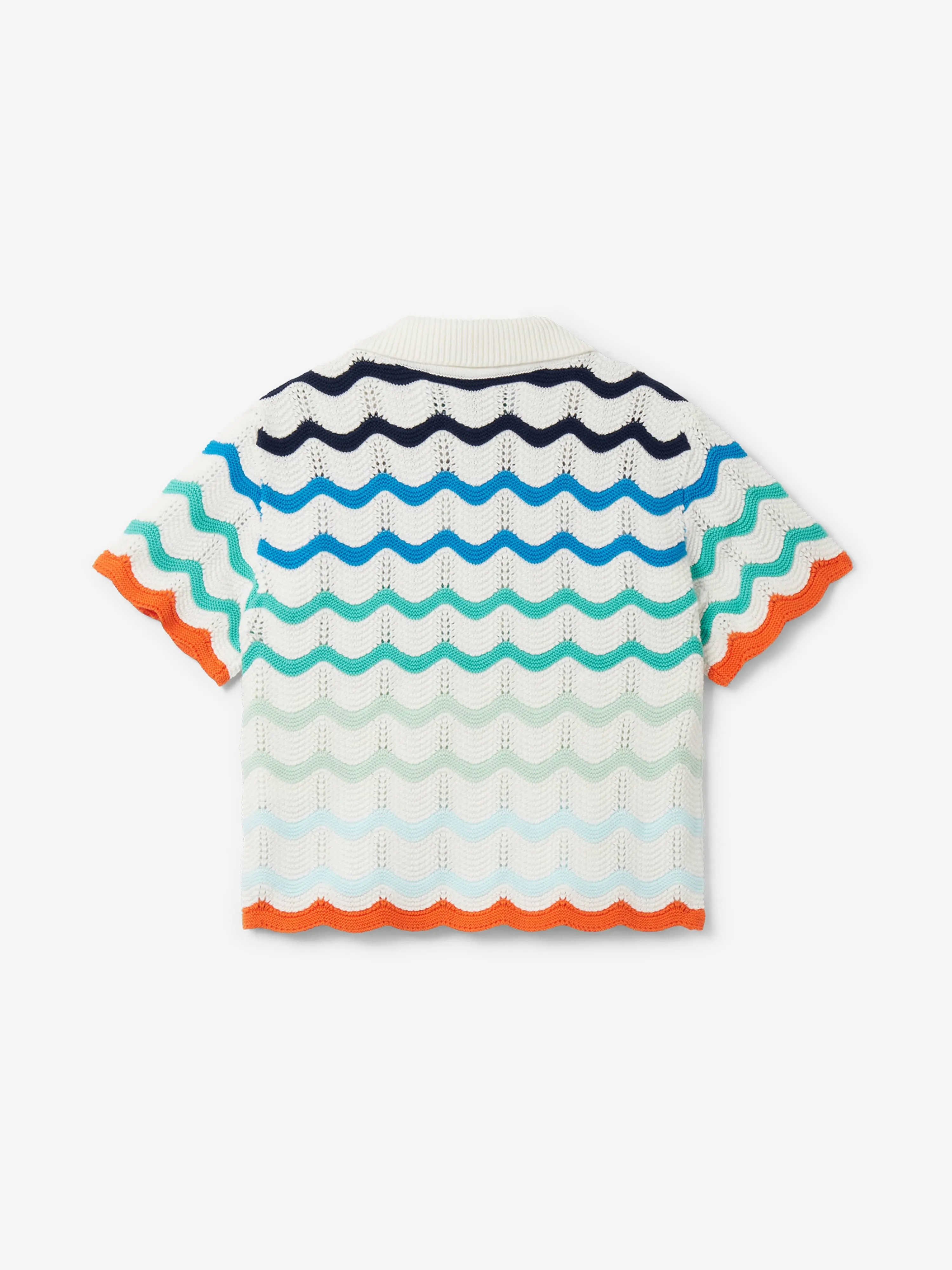 Girls Wavy Crochet Top in Blue