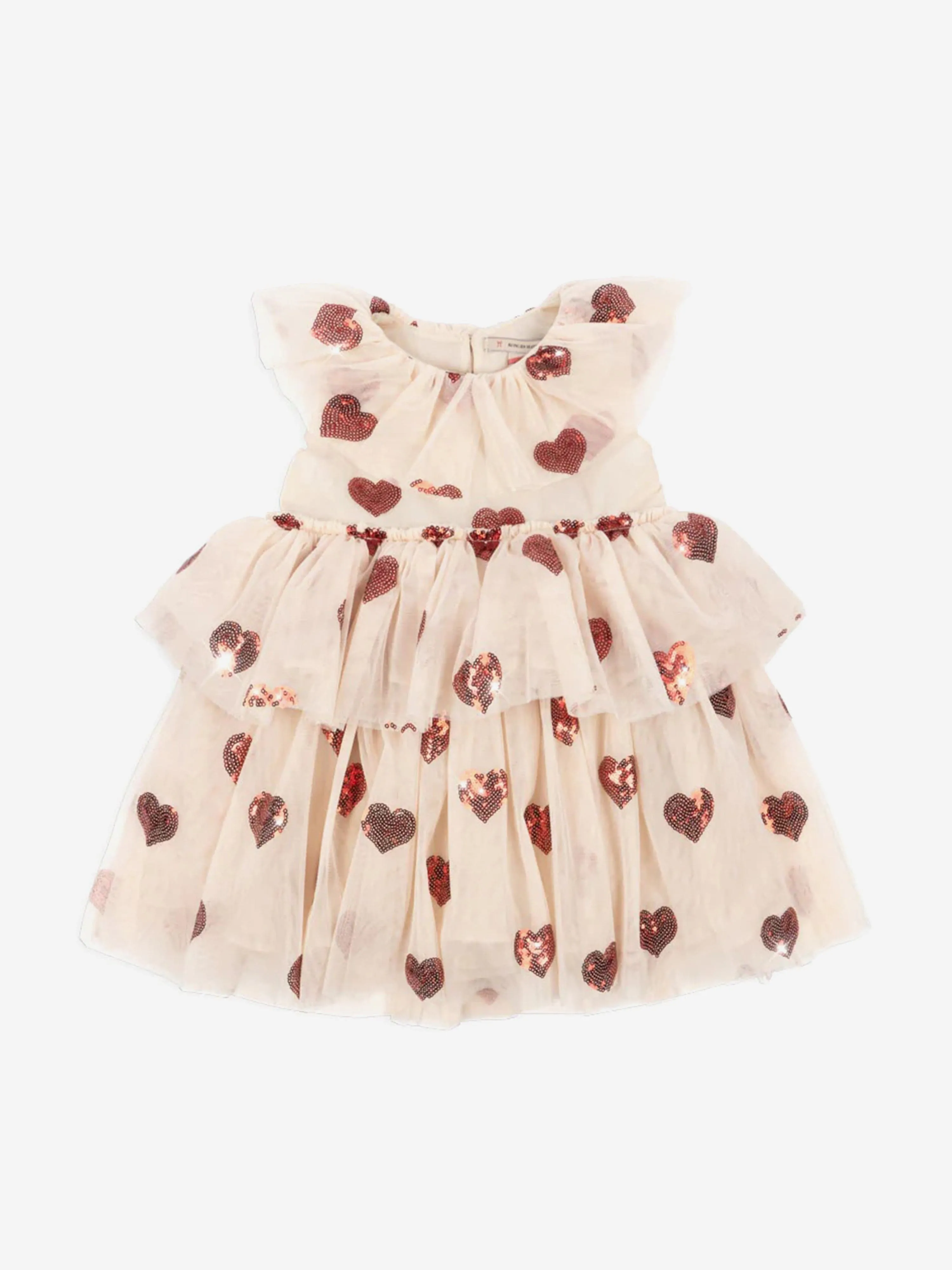 Girls Yvonne Tulle Hearts Fairy Dress in Ivory