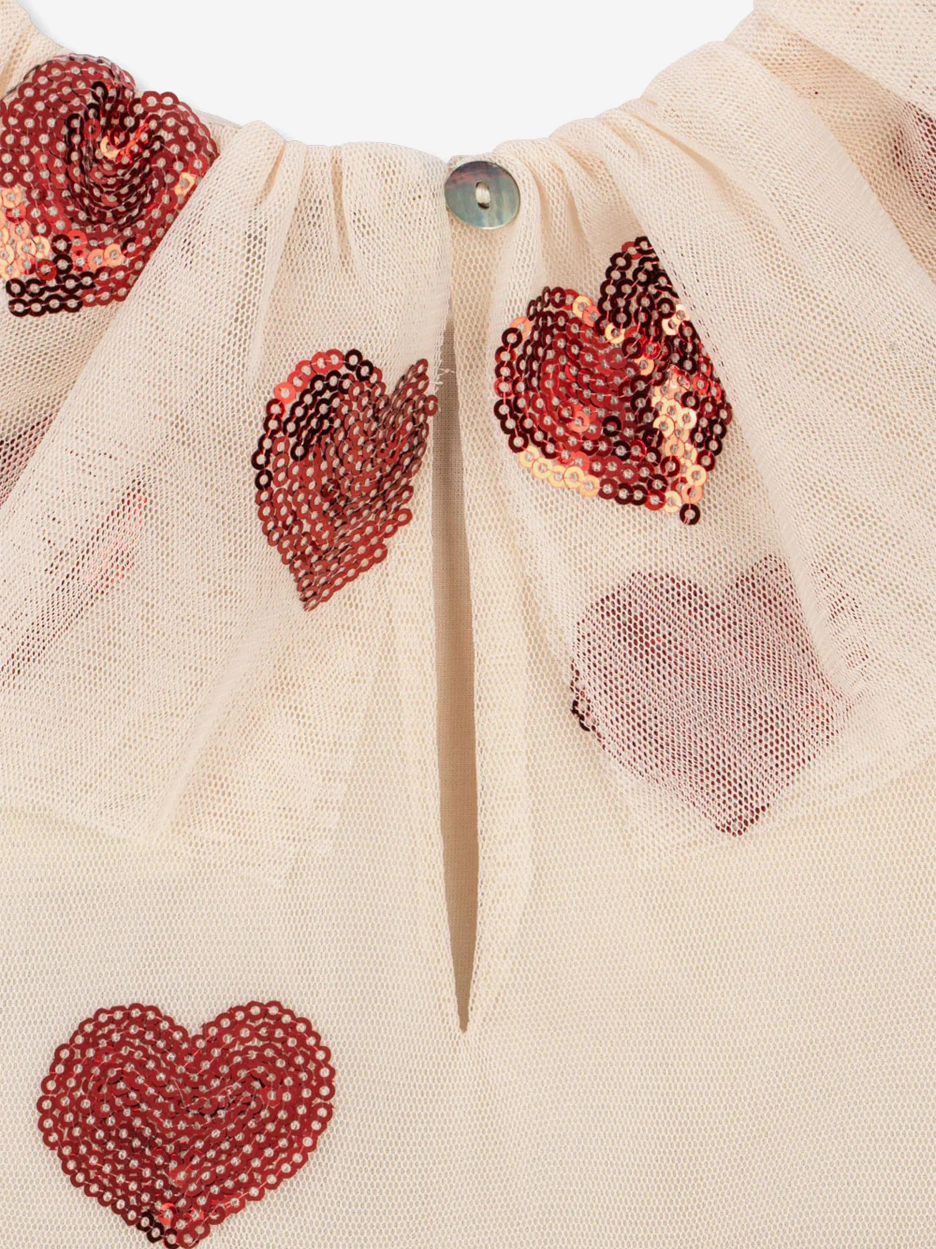 Girls Yvonne Tulle Hearts Fairy Dress in Ivory