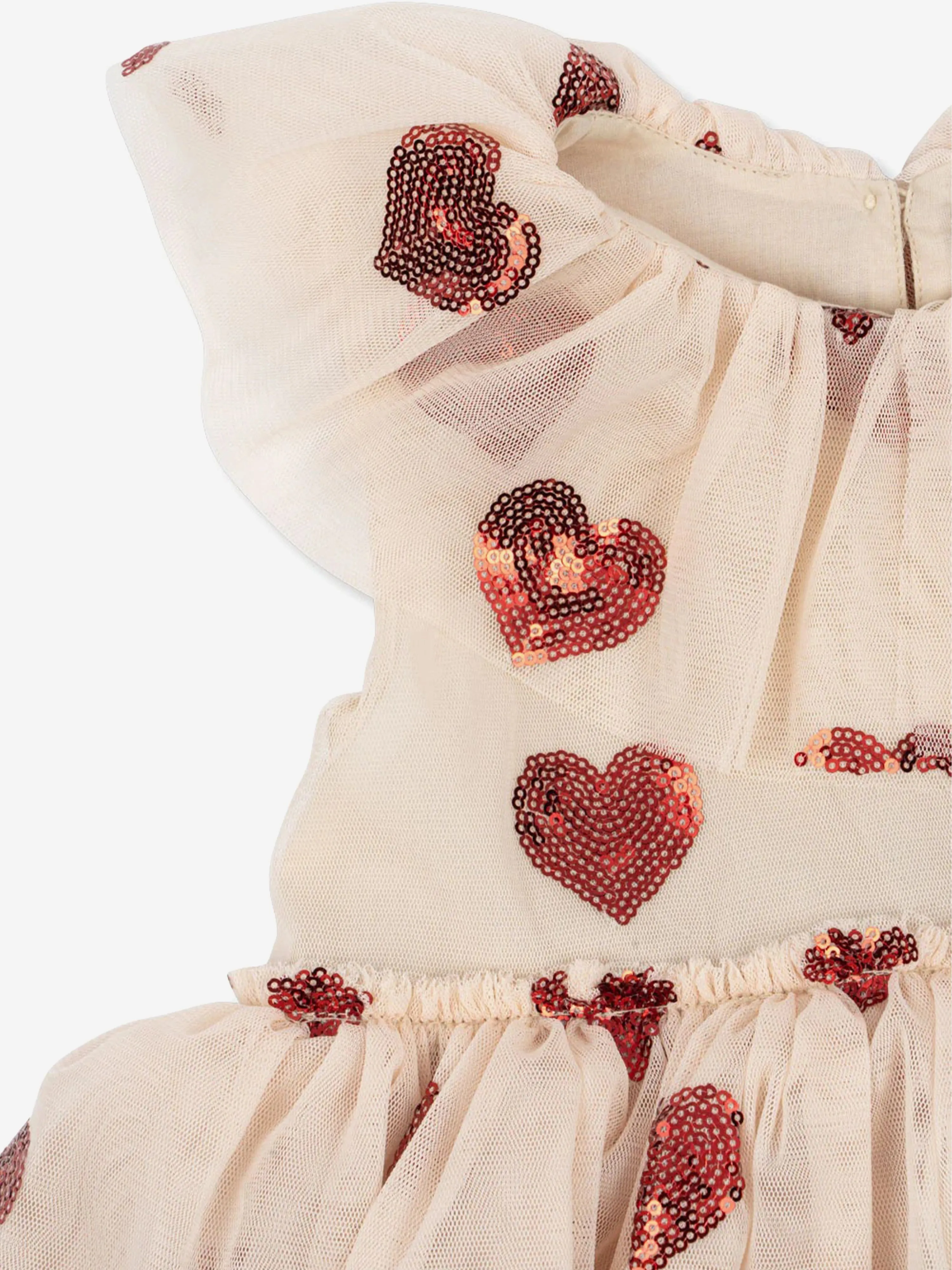 Girls Yvonne Tulle Hearts Fairy Dress in Ivory