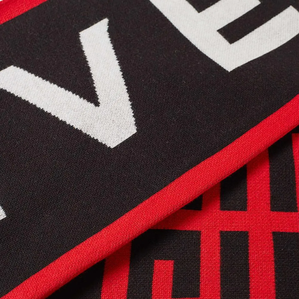 Givenchy Black & Red Logo Team Scarf