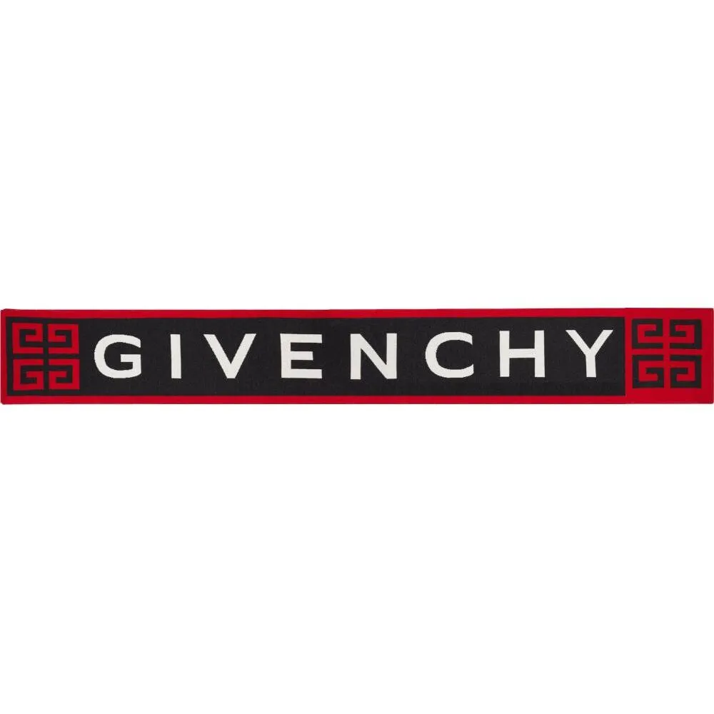 Givenchy Black & Red Logo Team Scarf