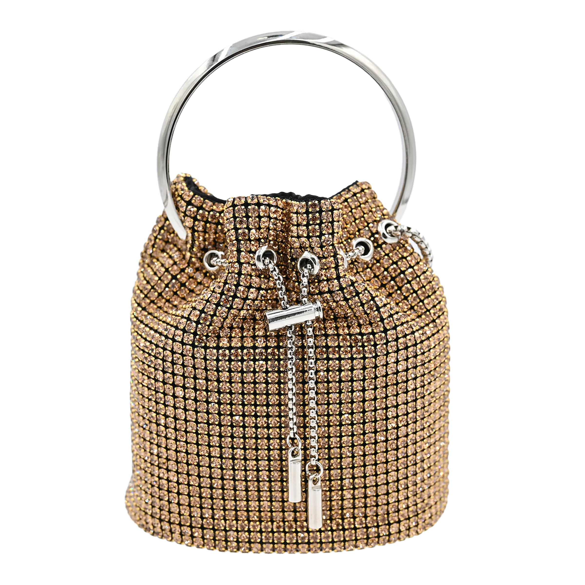 Gold Rhinestone Chain Buckle Purse