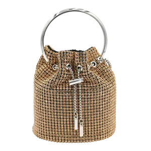 Gold Rhinestone Chain Buckle Purse